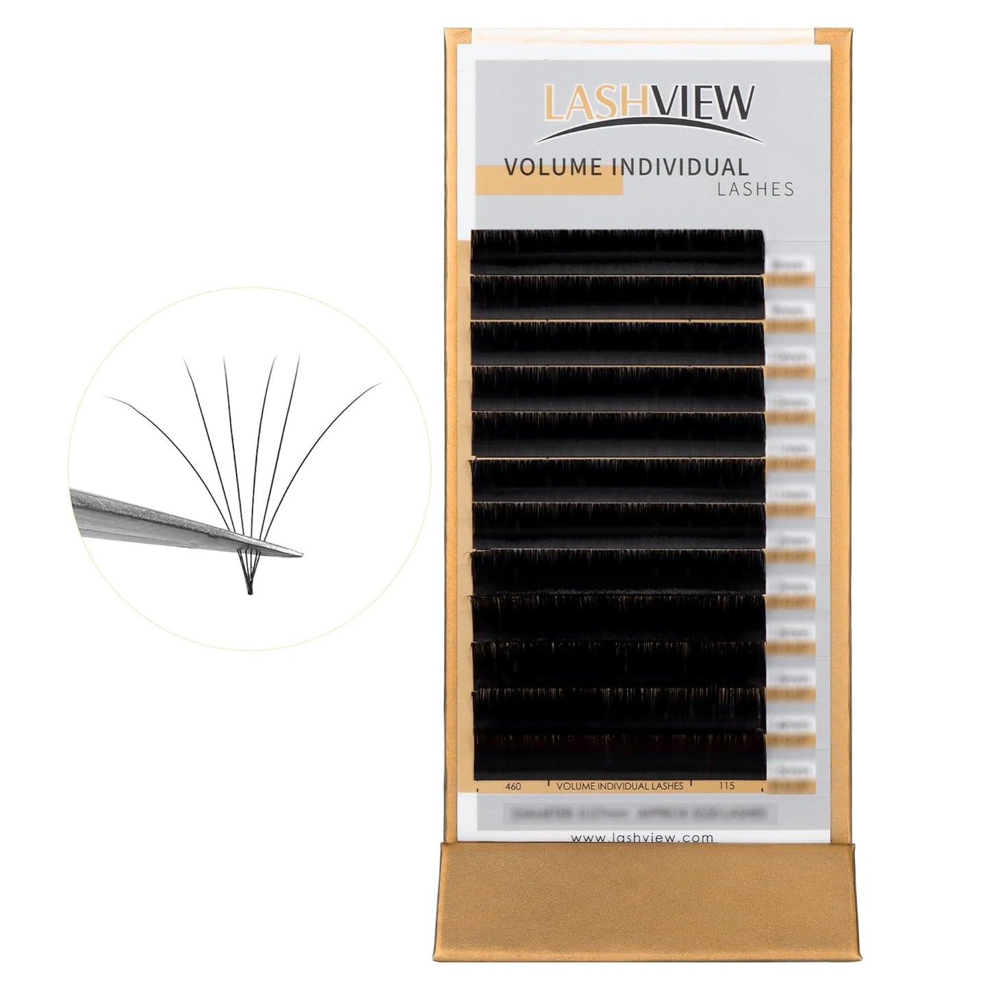 LASHVIEW Faux Eyelash Extensions Volume Fan for Professional Salon UseThickness 0.05mm Soft C Curl Length 8-15mm mixed Semi-Permanent Individual Silk Lashes