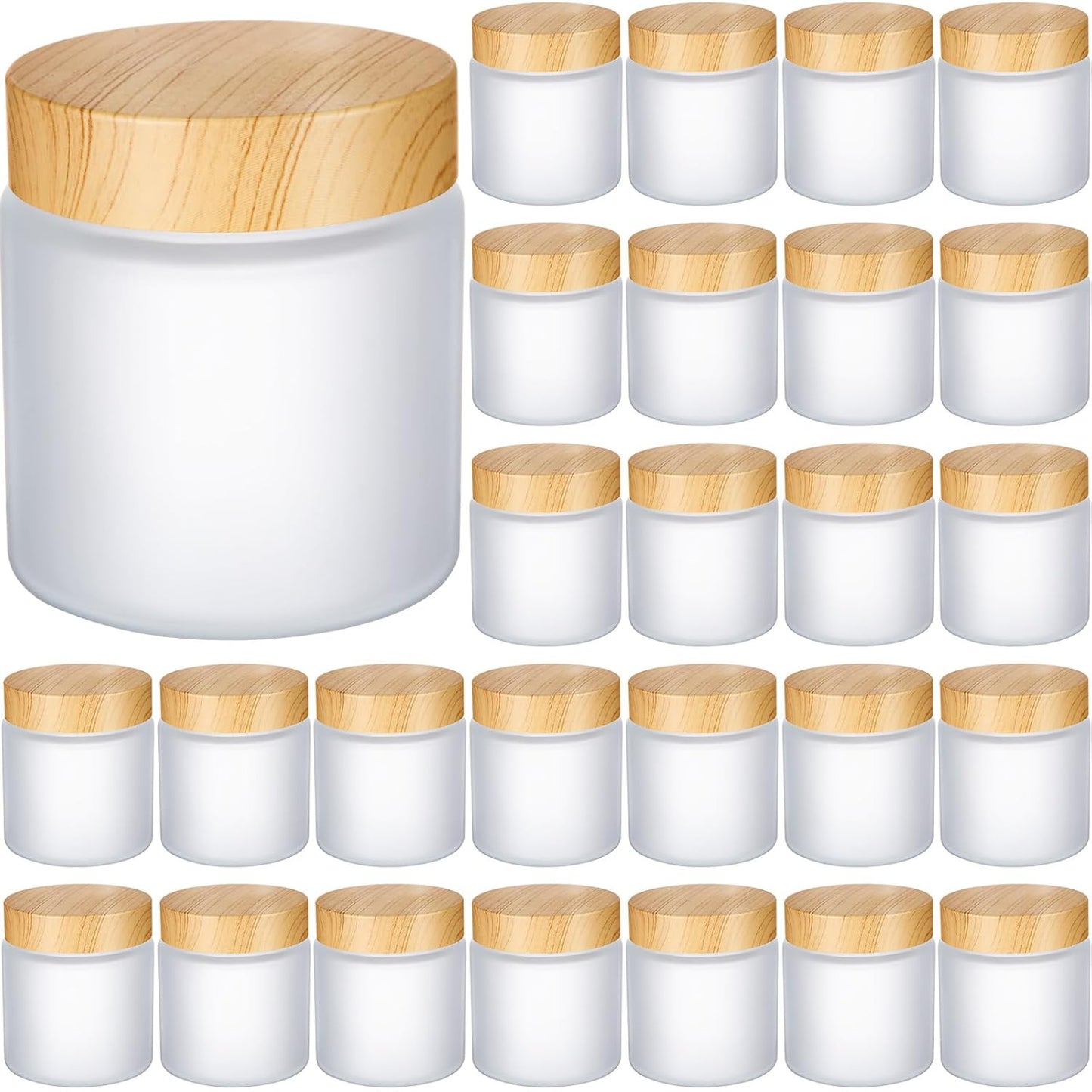 Geiserailie 30 Pieces Glass Cosmetic Containers Empty Sample Jars with Leak Proof Lids Makeup Sample Containers for Lotion Cream Cosmetic (100 Gram)