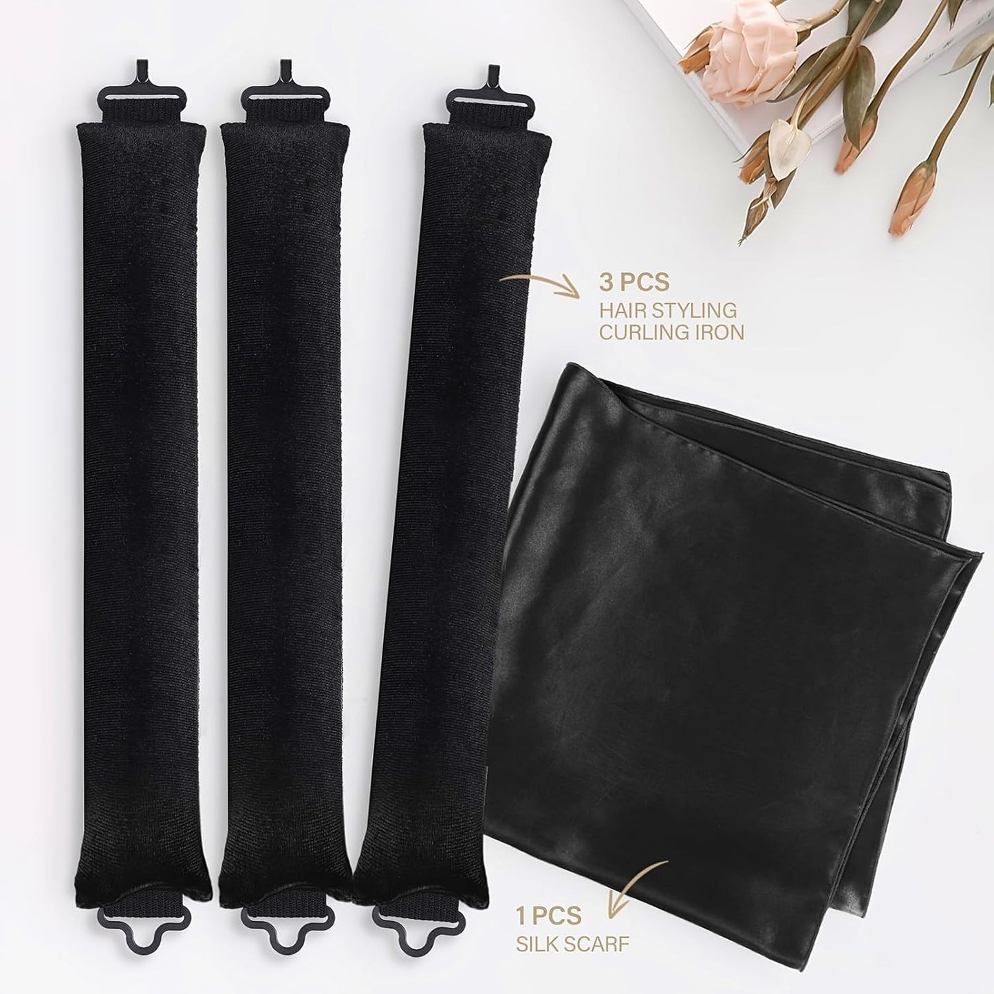 Heatless Hair Curler Overnight Curl Rods for All Hair Types, Healthy and Stylish Heatless Curling Set jumbo heatless hair curler to sleep in Heatless Hair Curlers (Wine Red, Medium)