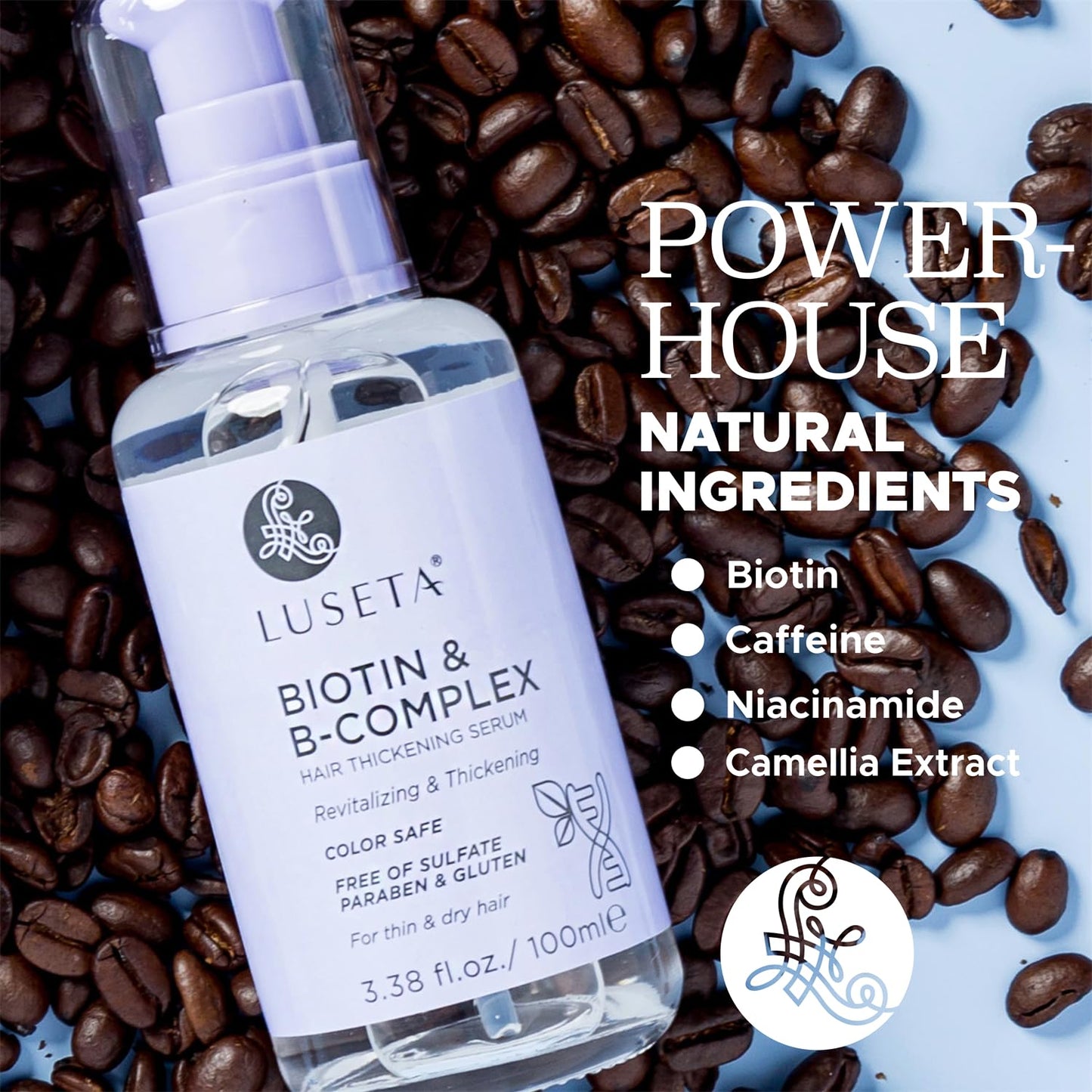 Luseta Biotin B-Complex Hair Oil Thickening & Strengthening for Thin and Dry Hair Promote Hair Growth 3.38oz