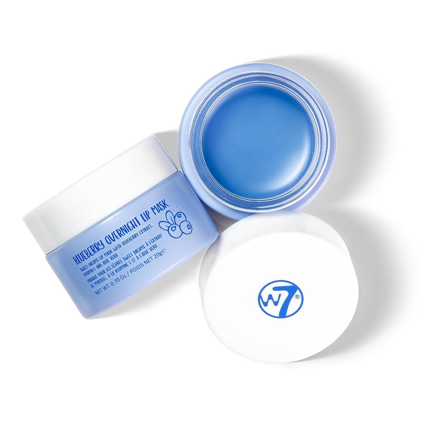 W7 Sweet Dreams Blueberry Lip Mask - Vitamin E, Aloe Vera and Grape Seed Oil - For Hydrated, Full Looking & Irresistible Lips - 0.67 Fl Oz