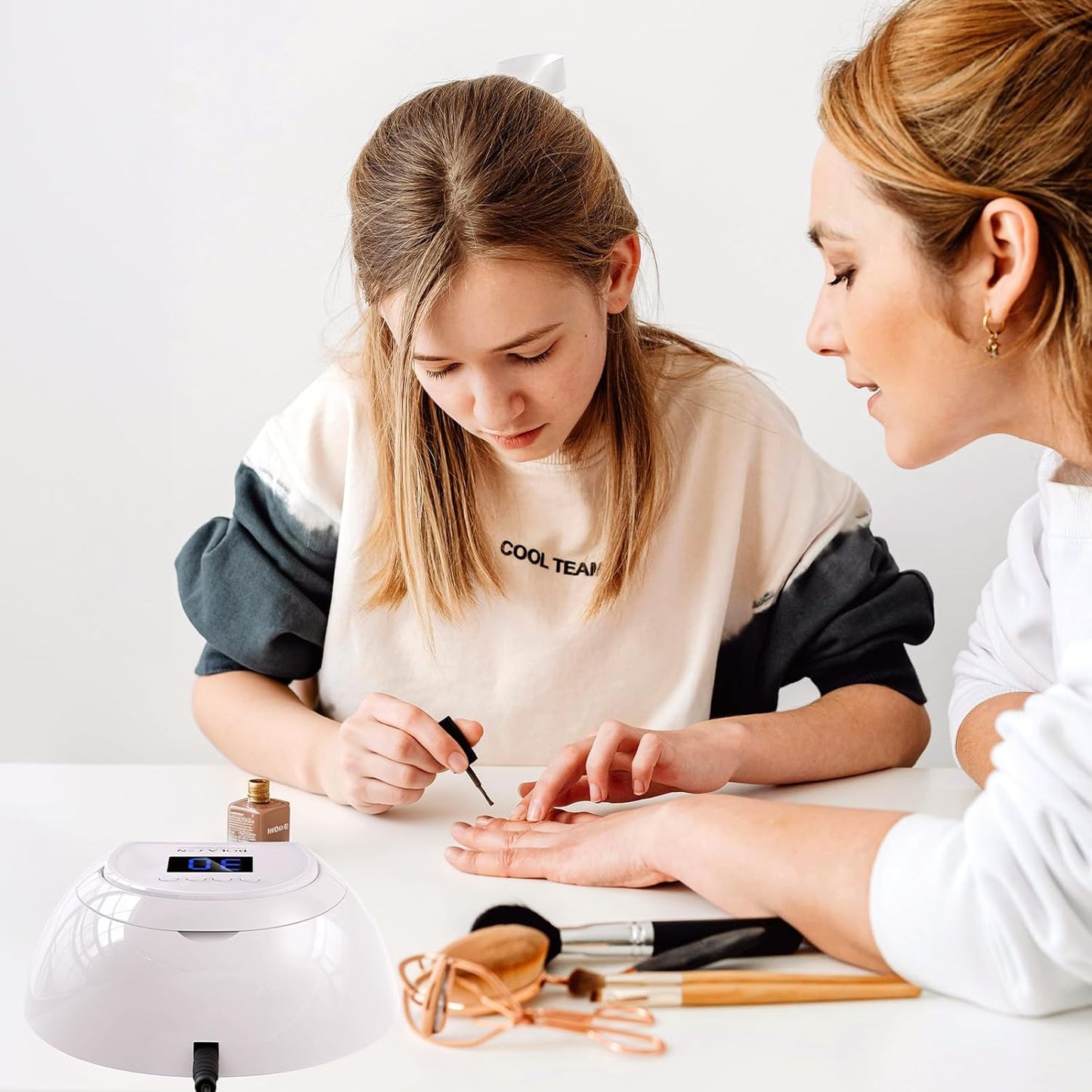 BOLASEN Professional Gel UV Nail Lamp with Metal Base, True 80W LED Nail Dryer for Gel Polish, UV Light for Gel Nails, Fast Curing Lamp with 4 Timers, Auto Sensor, LED Display, i2 Plus (Plug-in White)