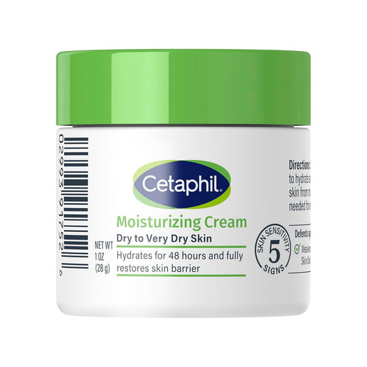 Cetaphil Face & Body Moisturizer, Hydrating Moisturizing Cream for Dry to Very Dry, Sensitive Skin, NEW 1 oz 12 Pack, Fragrance Free, Non-Comedogenic, Non-Greasy