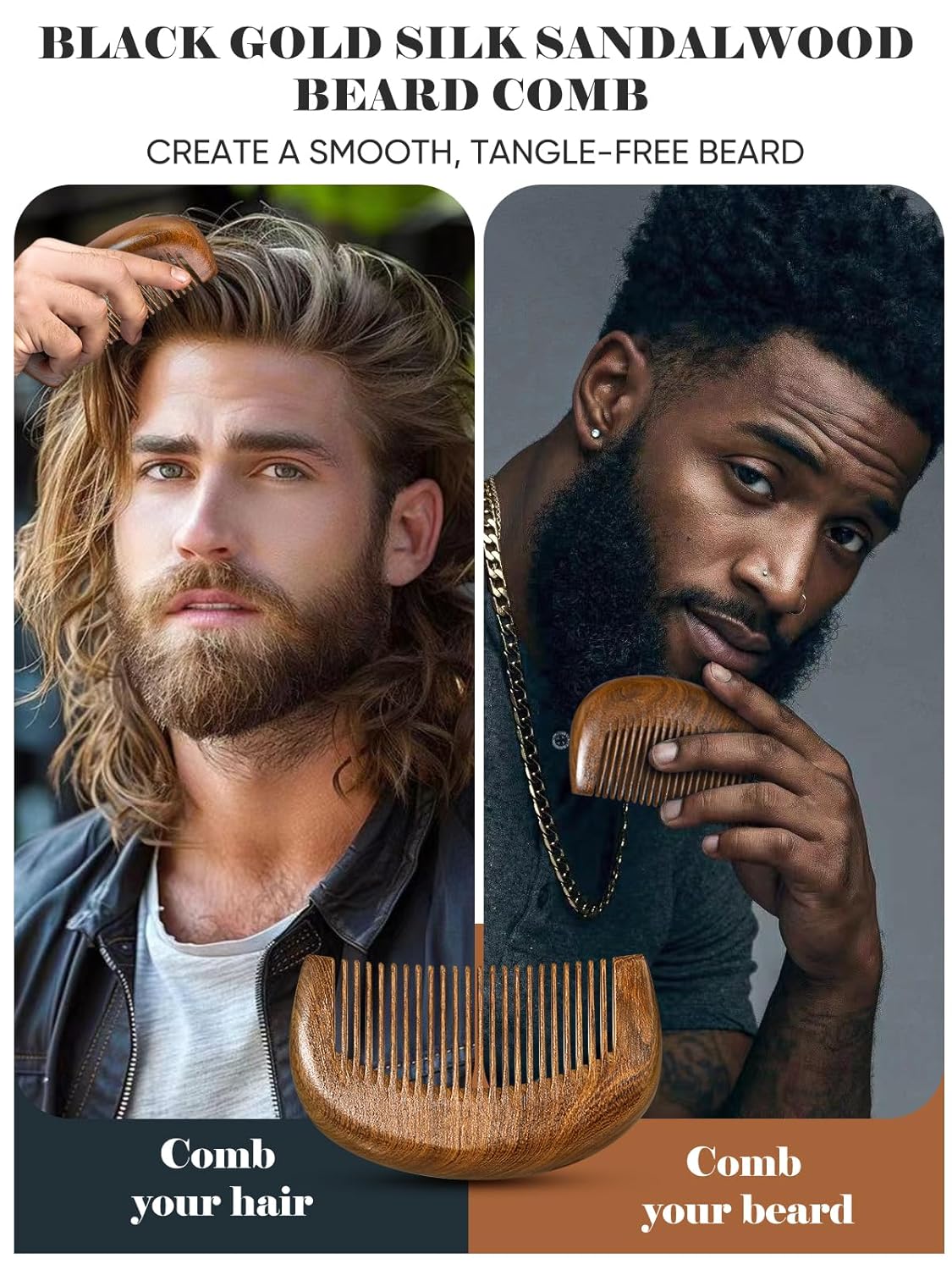 Beard Brush, Natural Boar Bristles Beard Brush for Men and Wooden Sandalwood Pocket Beard Comb Set, Facial Hair Grooming Kit with Mustache Scissors as a Styling Tool, Growth, Detangles, Shine