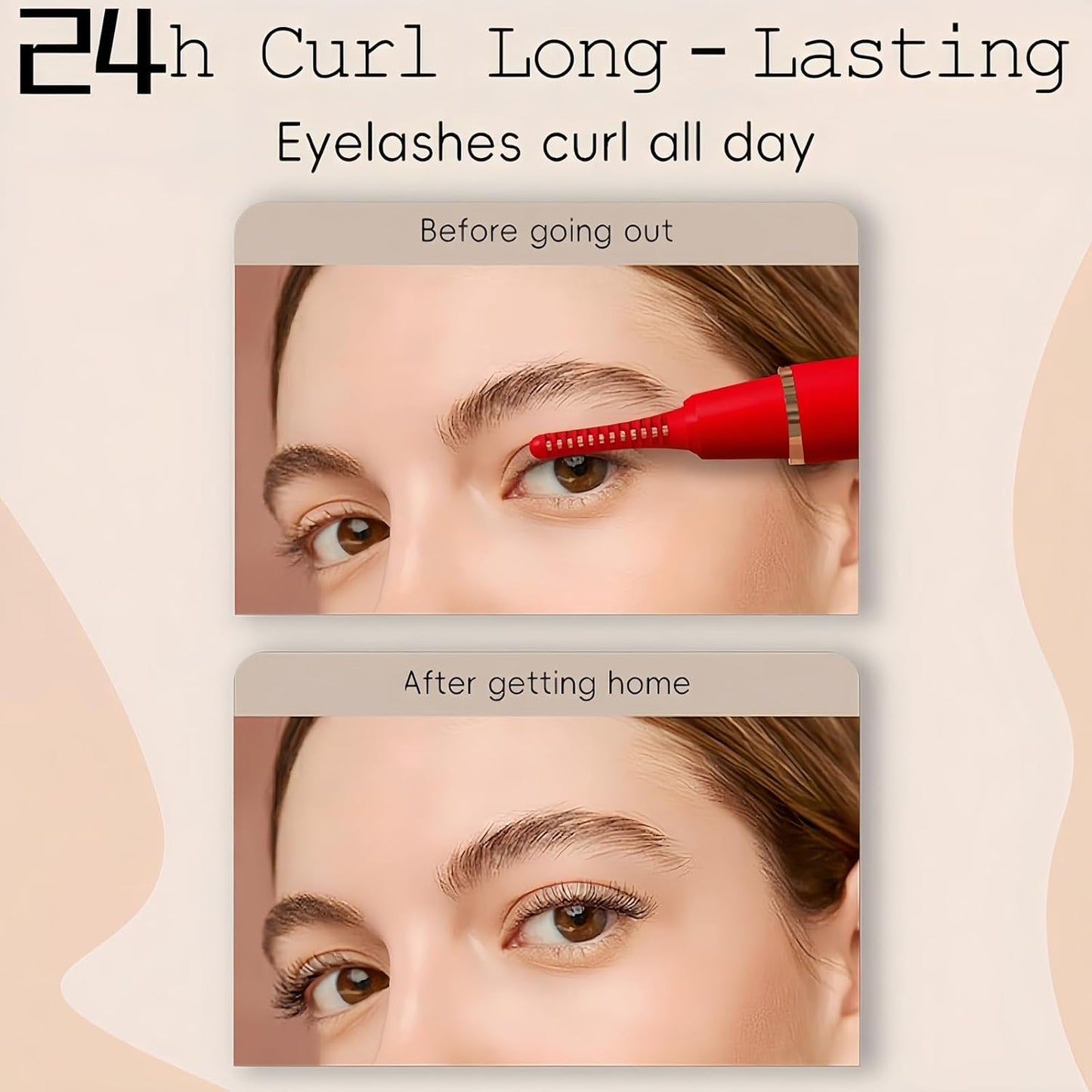 2025 Upgraded Heated Eyelash Curler – Fast 5s Heat-Up, USB Rechargeable Electric Eyelash Curler, 3 Temperature Modes, LED Display, Anti-Burn, 24H Long-Lasting Curl, Perfect Gift for Women (Red)