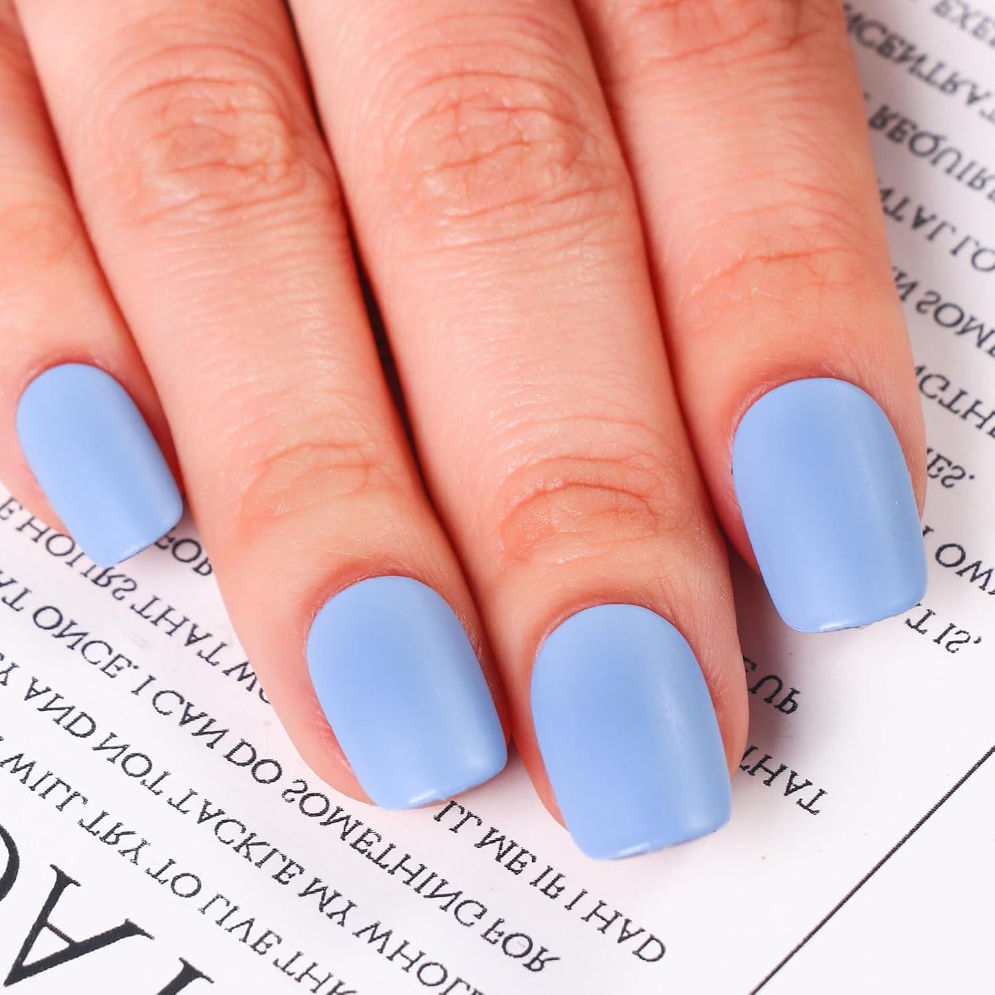 Matte Nail Polish Air Dry Nail Lacquer for Nail Art Varnish, Mist Effect Matte Finish Velvet Nail Polish, 0.35 fl oz (Pure Blue-19, 10 ML)