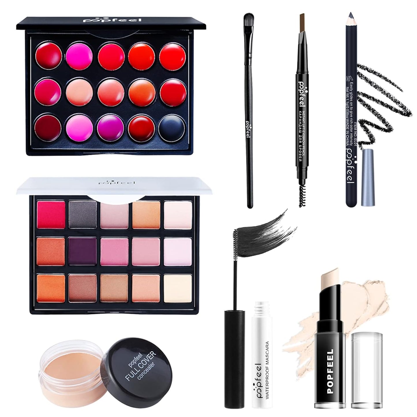 All in One Professional Makeup Kit for Women Girls Holiday Makeup Gift Sets Xmas Essential Bundle Include Eyeshadow Palette Lipstick Blush Concealer Eyeliner Mascara Brush Eyebrow Pencil