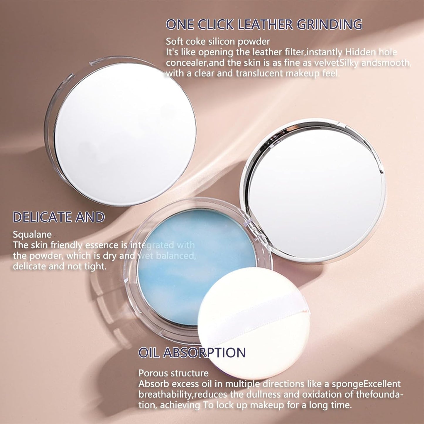 Chillab Lavender Matte Powder,Oil Control Face Pressed Powder Face Setting Powder with Mini Powder Puff for Silky Flawless Long-Lasting Lightweight Skin-friendly Face Cosmetics (Floating Cloud)