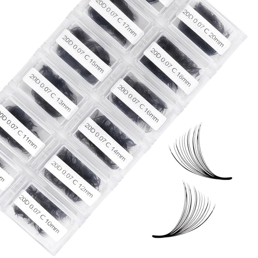 Premade Fans Eyelash Extension 1200 Fans 20P Loose Volume Lashes C Curl Pre-made Fans 9-20mm