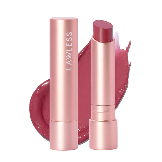 LAWLESS Forget the Filler Lip Plumping Line Smoothing Tinted Balm, Lover, Pink, 0.1 Ounce / 2.9 g