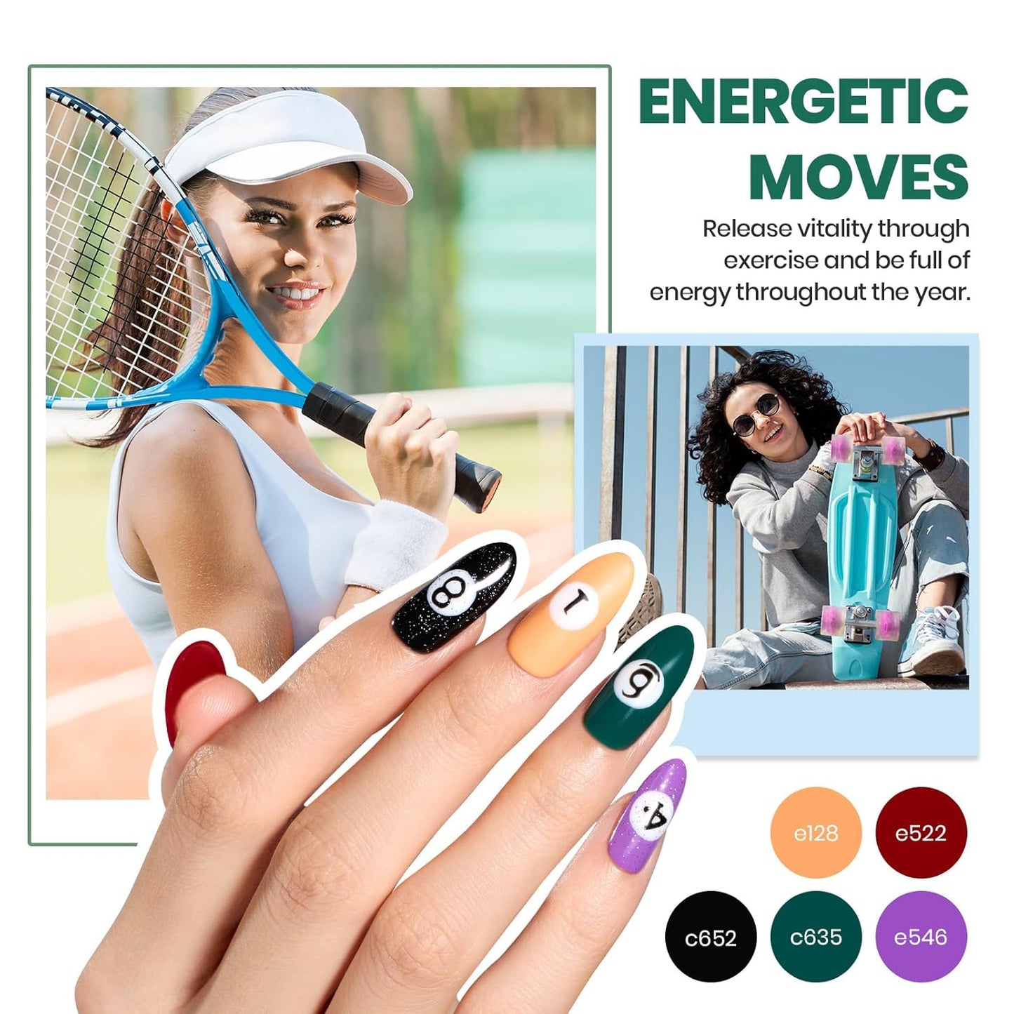 Beetles Gel Nail Polish Kit with Uv Light - 37Pcs 25 Colors Pink Red Blue Purple Green Gel Polish Starter Kit Energetic Moves for Beginners with Everything Nails Manicure Tools Gifts for Women Girls