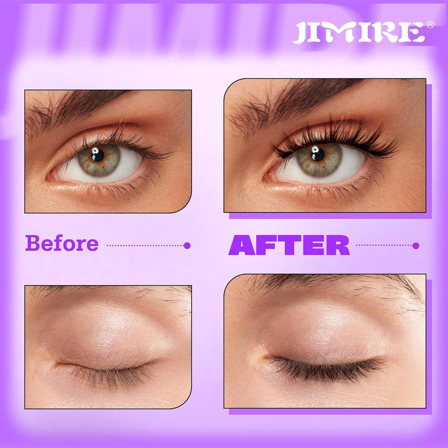 Magnetic Eyelashes with Applicator Wispy Magnetic Eyelashes Natural Look Reusable Press on Lashes without Eyeliner No Glue Needed Lashes 2 Styles Mix False Lashes by JIMIRE