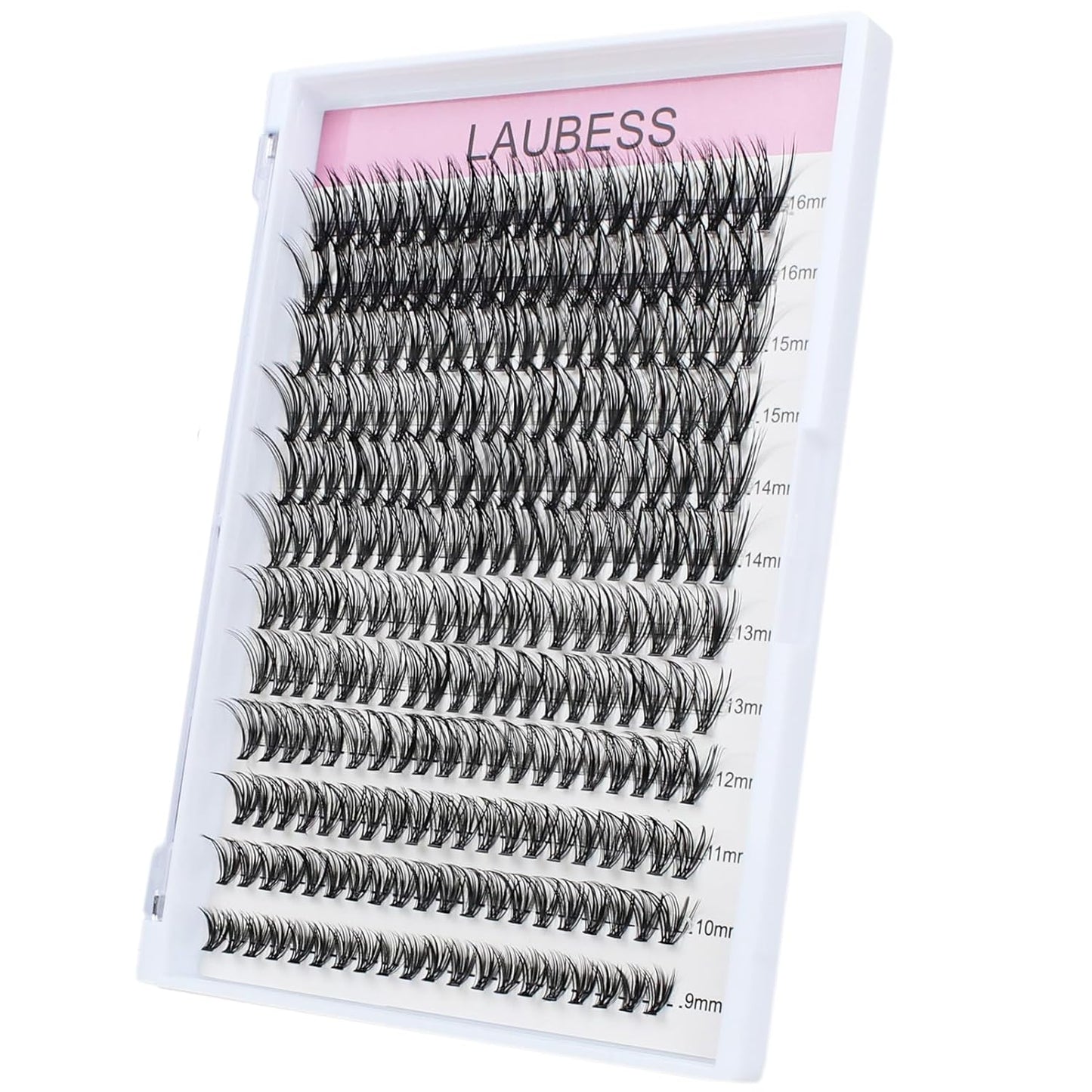 Lash Clusters LAUBESS Individual Lashes Waterproof Eyelash Clusters Mixed Tray Cluster Eyelash Extensions Soft Cluster Lashes for Beginners(30D-0.07C-9-16)
