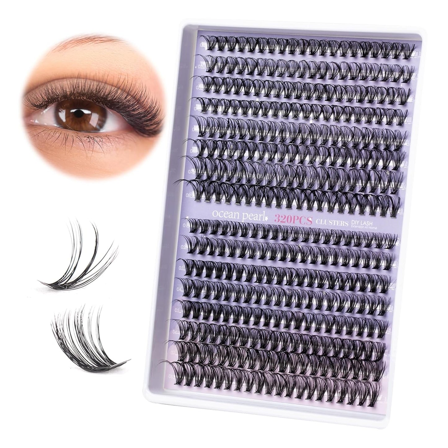 Lash Extension 320 Pcs Individual Lashes Cluster Natural DIY Eyelash Extension Lash Clusters 10-16mm Length Mix 30D+40D Soft Eyelash Extensions for Makeup at Home (30+40D-0.07-10-16MIX)