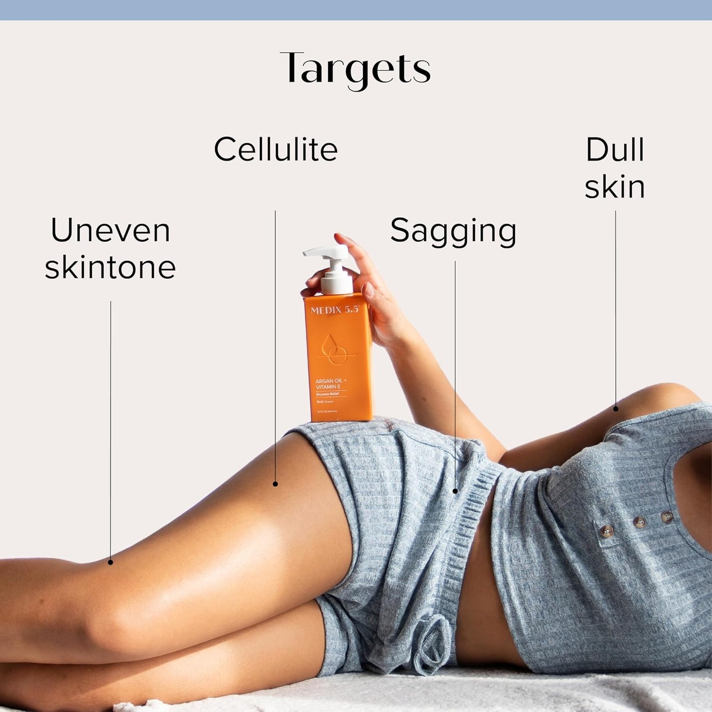 Medix 5.5 Body Cream, Argan Oil + Vitamin E, 15 fl oz (444 ml)