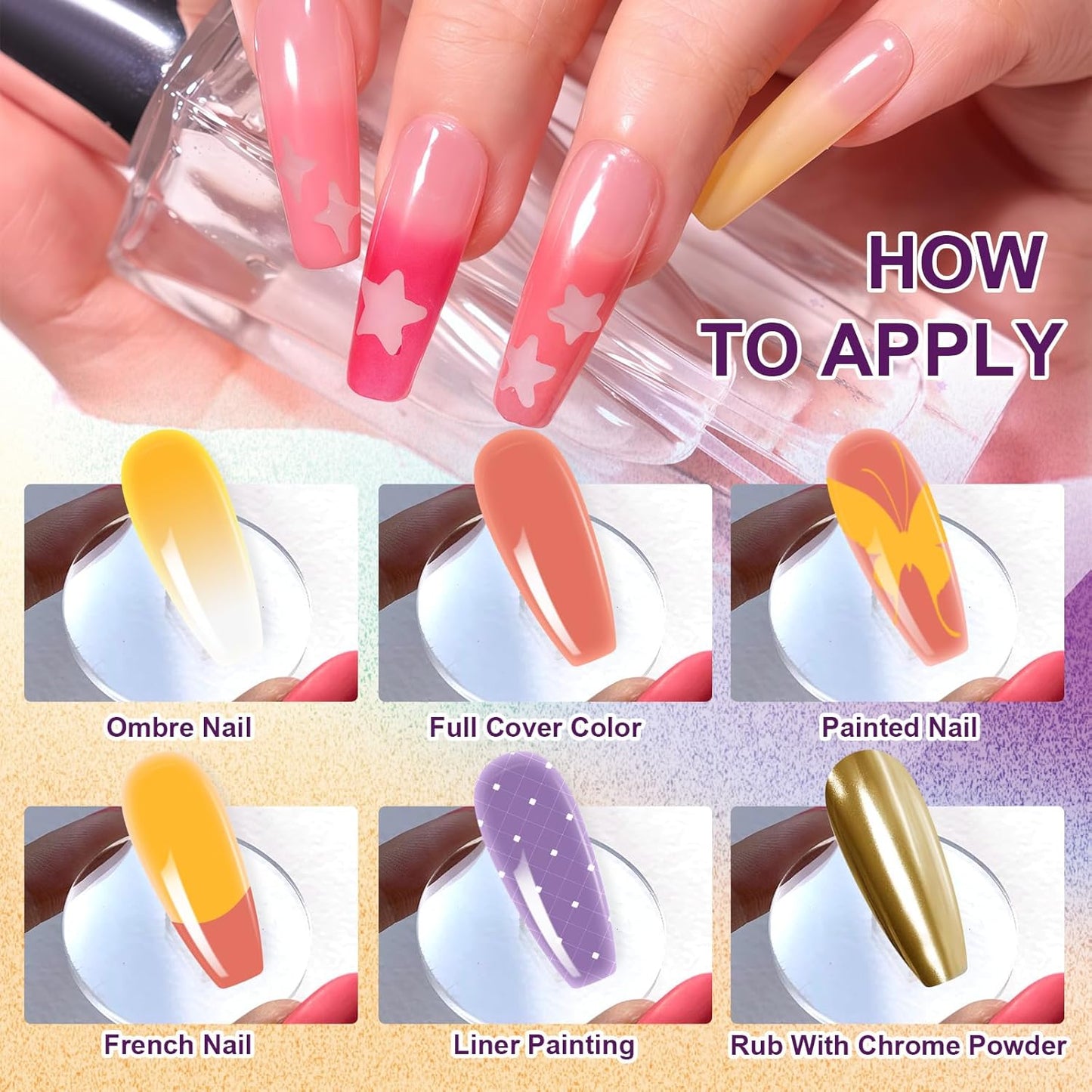 Gradient Painting Gel, 9 Colors Ombre Gel Nail Polish forPigment Pat Aura Nails French Manicure Soak Off UV Long-lasting Home Salon DIY Nail Art Victorian Oddity Color