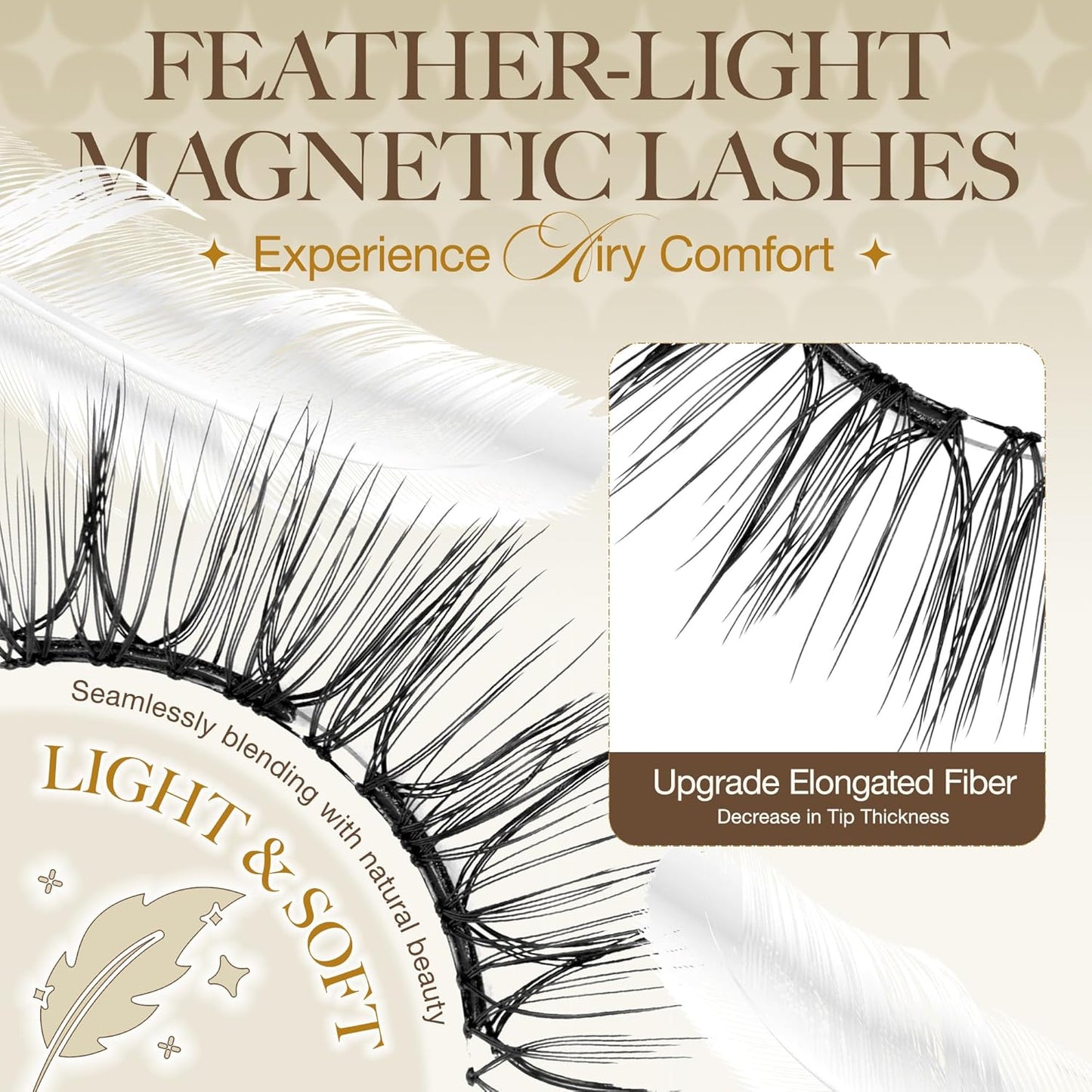 LASHVIEW Update Soft Magnetic Eyelashes Natural Look, Reusable Manga Magnetic Lashes Kit with Applicator CT32