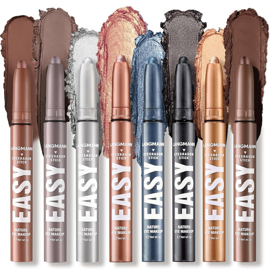 Jolilab Eyeshadow Stick Set, 8 Colors Matte Professional Bright-Colored Contouring and Highlight Eyeshadow Stick, Cream Waterproof Long Lasting High Pigmented Eye Shadow. (8, Set F)