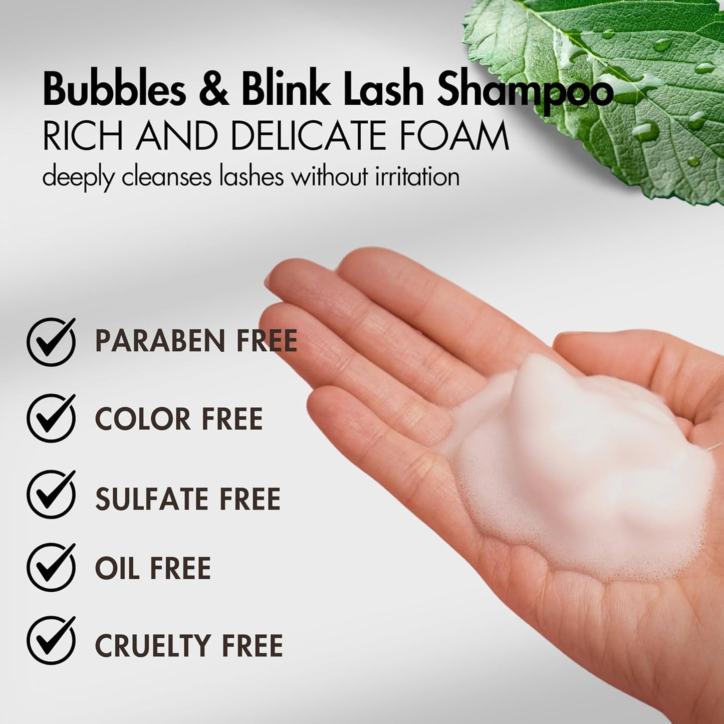 Gazelle Lash Shampoo with Brush – Gentle, Oil-Free Foaming Eyelash Extension Cleanser & DIY Lashes – Lash Cleaning Kit Removes Makeup, Dirt & Oil – No Irritation, No Burning – Salon & Home Use