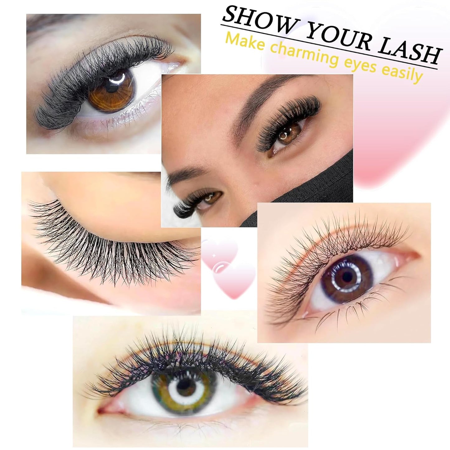 W Lash Extensions Supplies 4D Eyelash Extensions W Shape 0.07mm Thickness L/LU Curl Mix 8-15mm Premade Fans Easy Fan Lashes Matte Black 12 Rows Crisscross Eyelashes(W-4D-0.07-L,8-15mm)