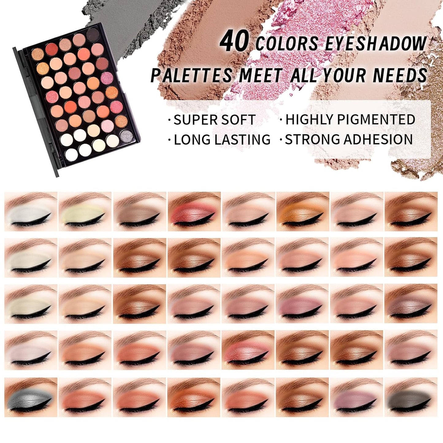 Makeup Set Full Kit for Girls Teens Women, Makeup Present Set, Includes Eyeshadow, Foundation, Blusher, Eyebrow Pencil, Mascara, Eyeliner, Brushes, Lip Gloss, Sponge, Cosmetic Bag