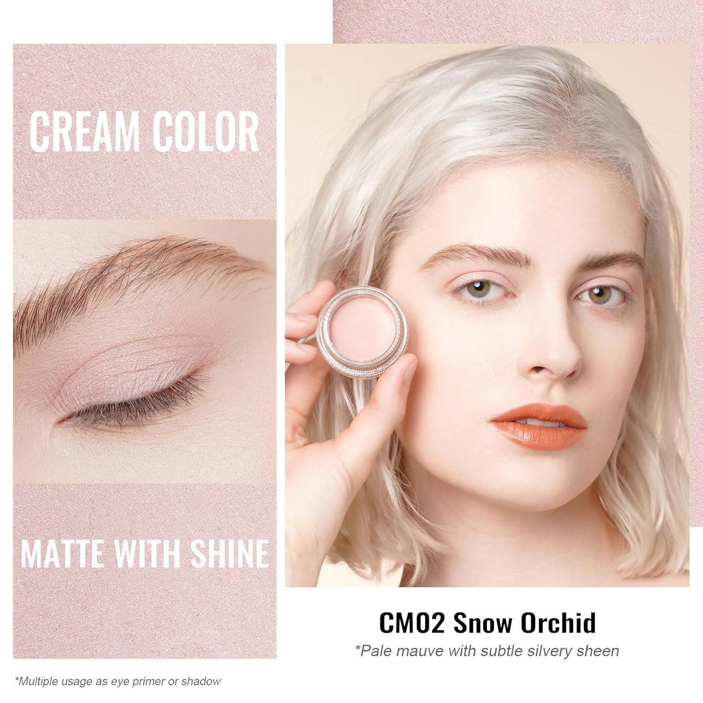 Oulac Matte Eyeshadow 3-in-1 Eyeshadow Nude Eye Primer&Eyeliner Highly Pigmented Waterproof Smudge-proof Long Lasting Wear Smooth&Blendable Formula for Natural Look,Vegan & Cruelty-Free,CM02