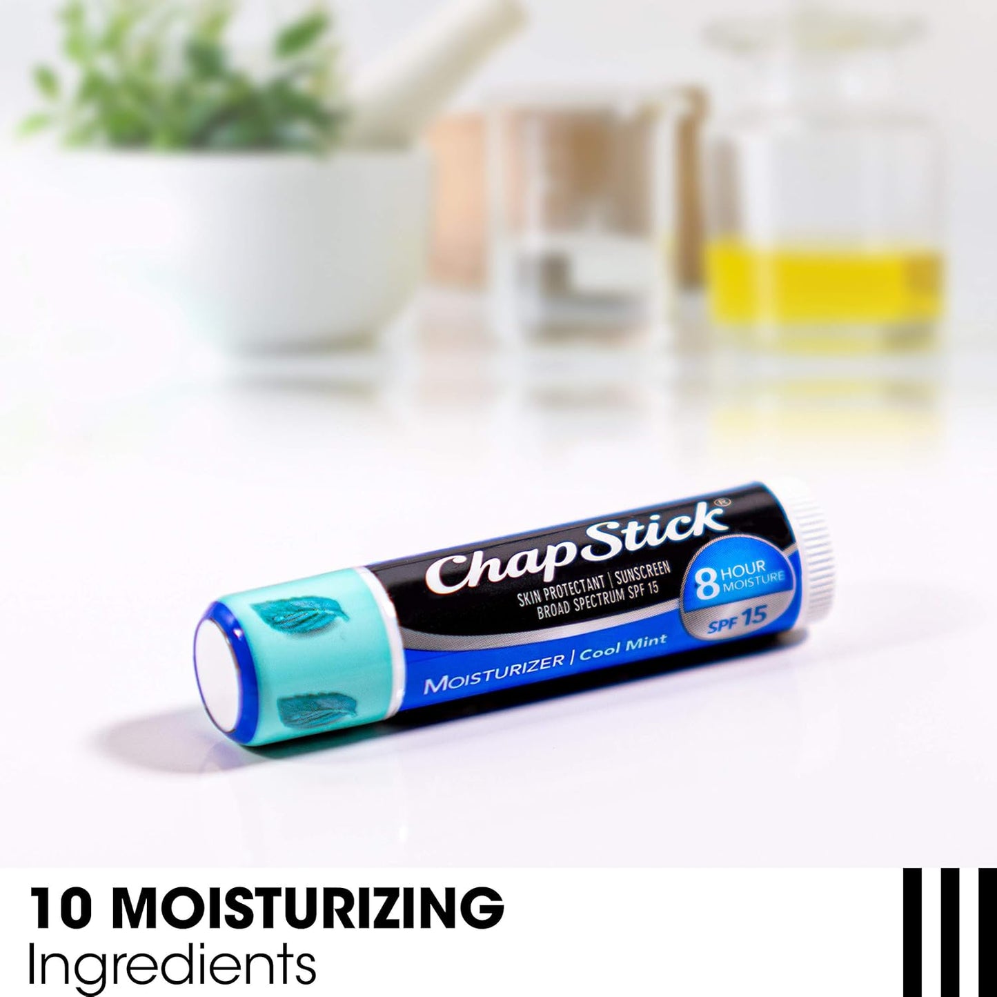 ChapStick Moisturizer 2-in-1 Lipcare SPF 15 Cool Mint 3-Pack + Classic Spearmint Lip Balm 2-Pack, 0.15 Oz Ea (5 Piece Set)