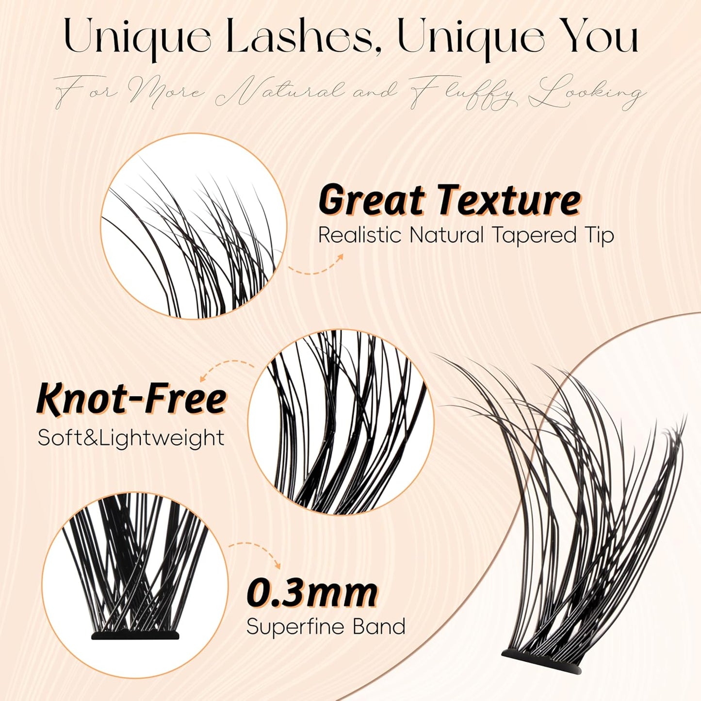 Lash Clusters DIY Lash Extensions, D Curl Individual Lashes Clusters Lashes Wispy Lash Extensions Natural Look Eyelash Clusters Mix 8-16mm(30D-0.07D-8-16mm)