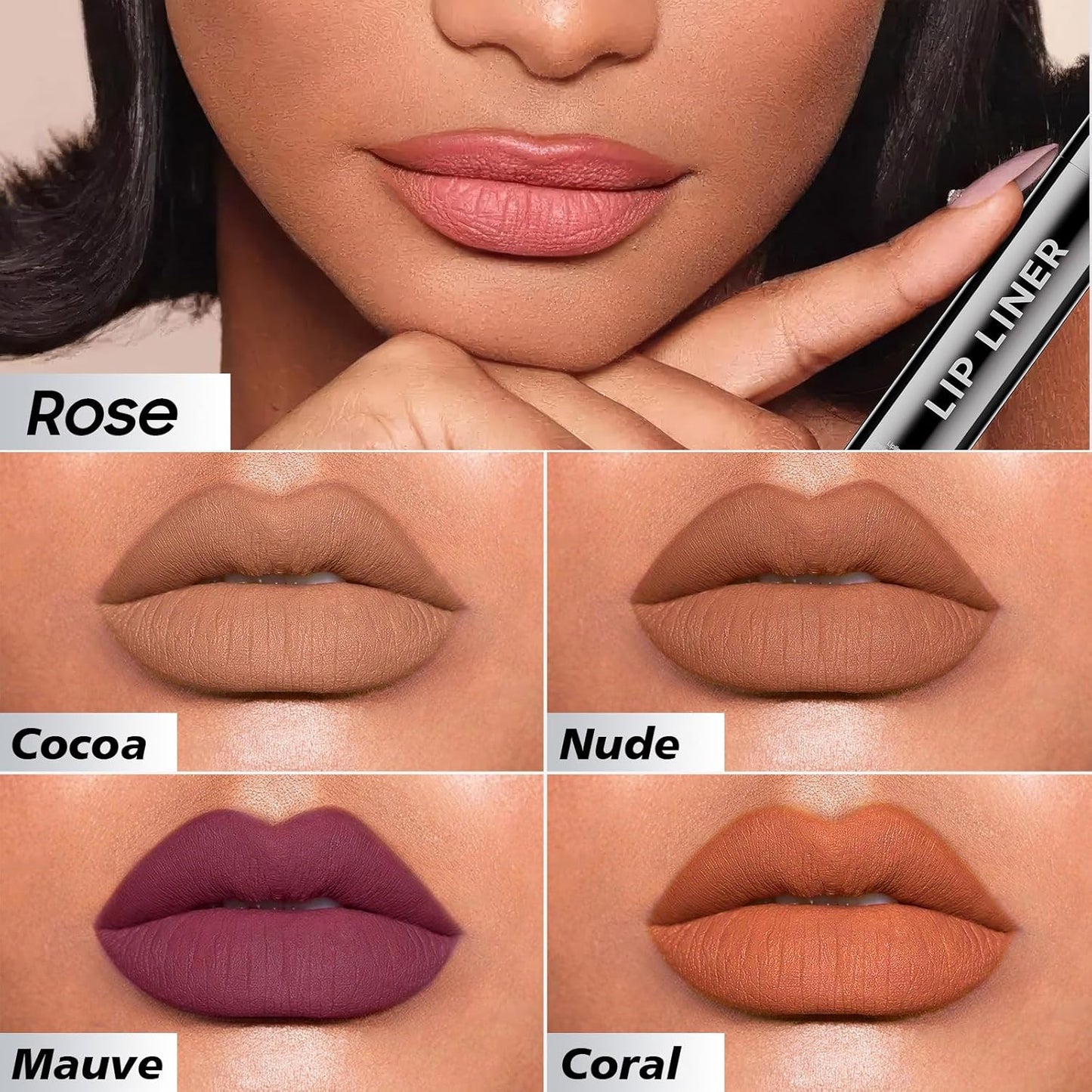 Lip Stain Peel Off - Waterproof Comfortable Vivid Color Peel Lip Liner Non-Stick Cup, Lip Tattoo Peel Off for Beauty & Charming Lip Makeup with All-Day | Vegan and Cruelty Free (#02 Cocoa)