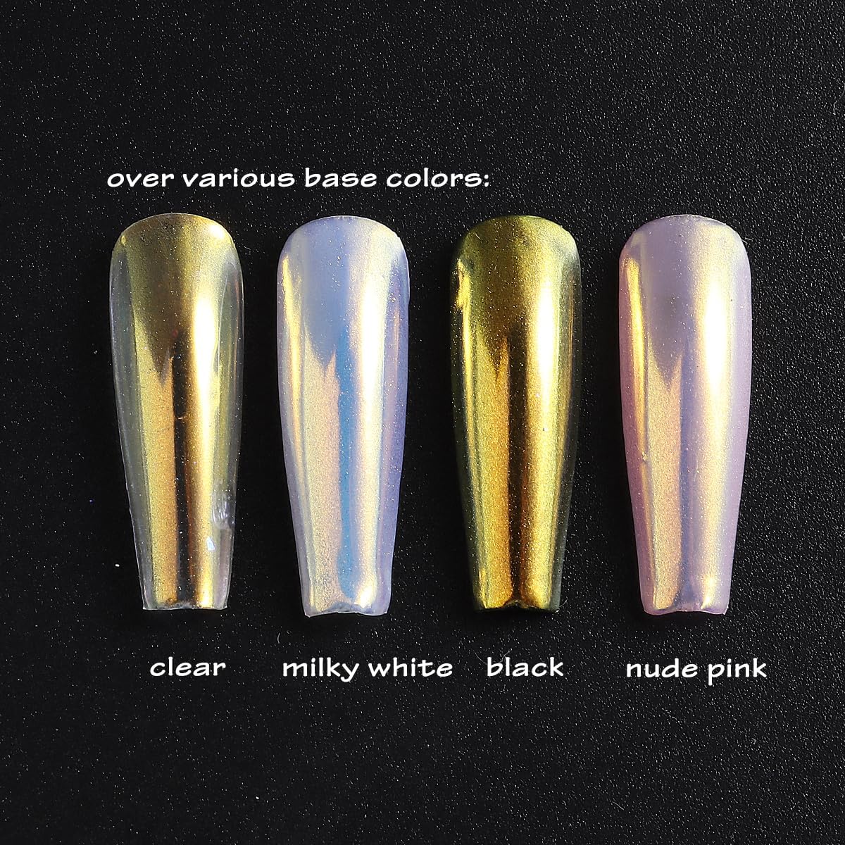 Unicorn Chrome Nail Powder, 1 Box Gold Aurora Powder, Iridescent Chrome Powder Metallic Mirror Effect Pigment, Fairy Powder Mermaid Glitter Dust Shell Pearl Nail Cromer Powder Manicure Dust