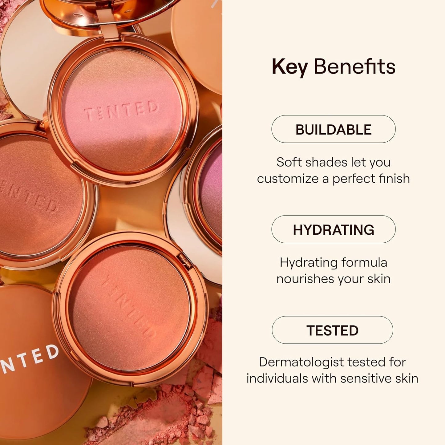 Live Tinted Huebeam Gradient Blushing Bronzer - Lightweight, Highly-Pigmented, Buildable & Blendable - Sunkissed, Glowy, Even Toned Skin Face Blush and Bronzer - Sonoran Sunrise
