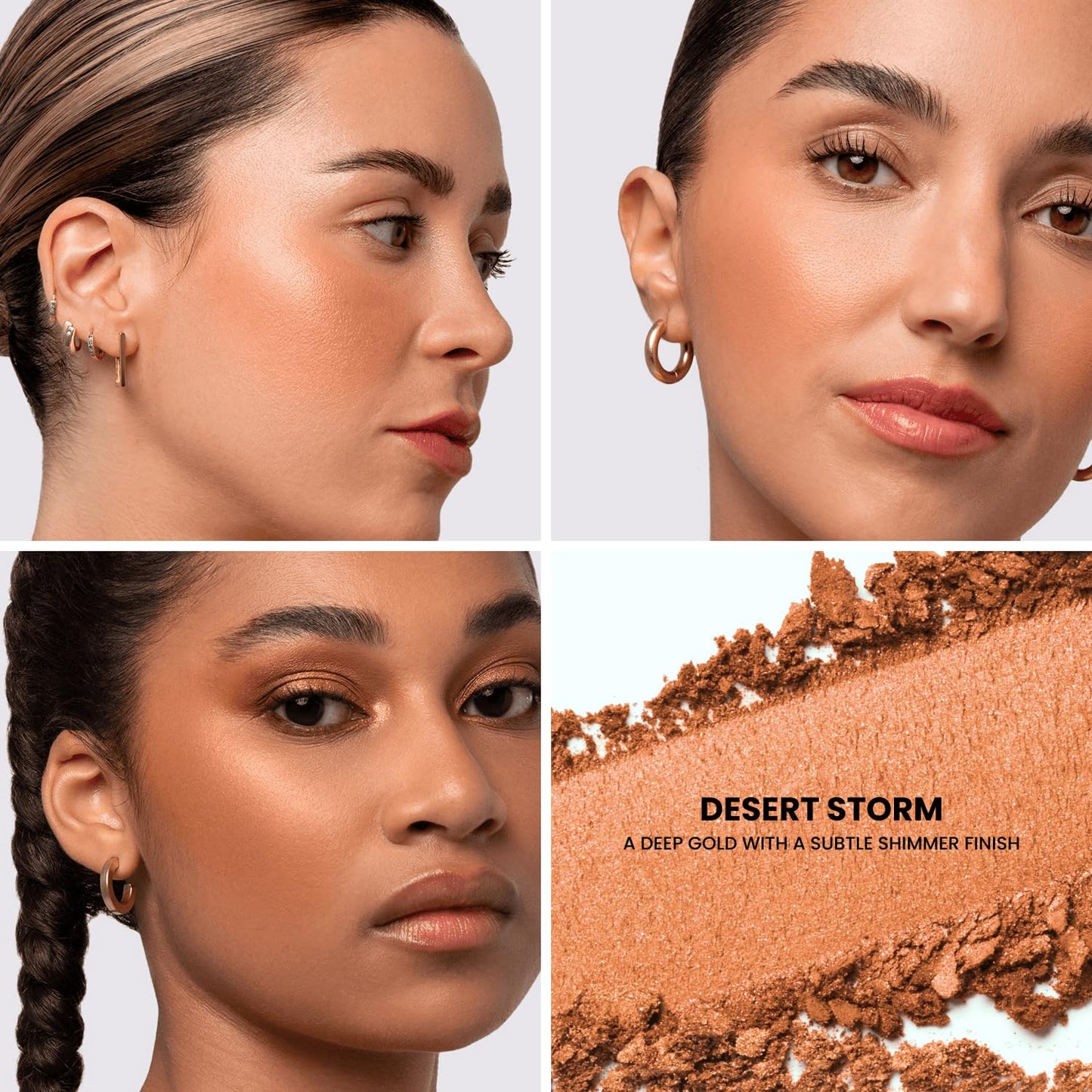 Phase Zero Makeup Powder Blusher - "Desert Storm" - 4g / 0.141 oz - Full Coverage, Natural Blush - Soft, Buildable Pink, Coral, Peach & Golden Hues