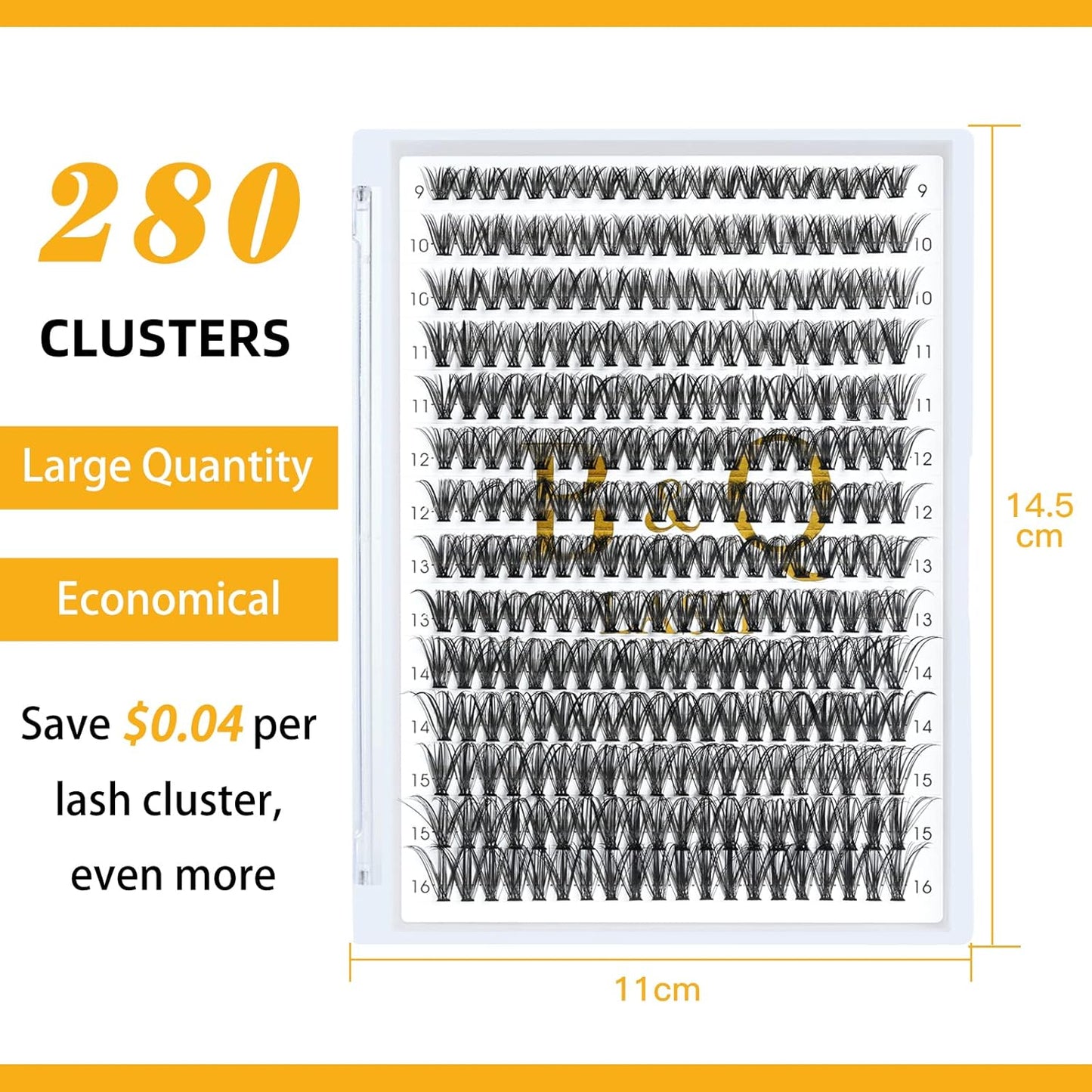B&Qaugen Lash Clusters Individual Lashes 280 Clusters False Eyelash 30D 40D 50D Lash Clusters Extensions Individual Lashes Cluster DIY Eyelash Extensions at Home (50D-C,9-16MIX)