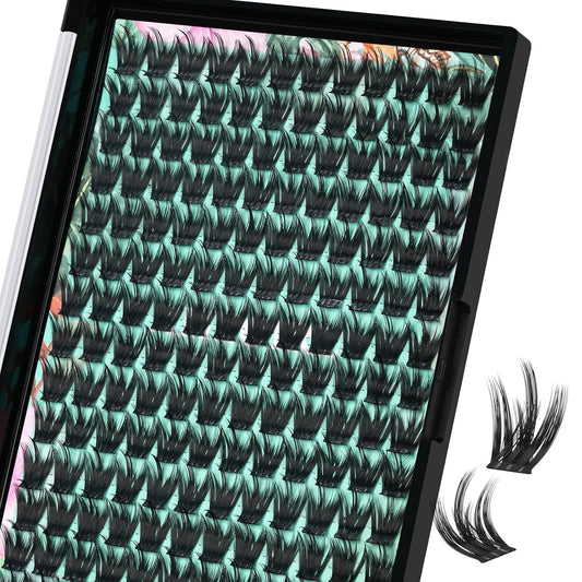 Lash Clusters Wet Look 168Pcs Eyelash Cluster Ultra-Thin Lash Band Eyelashes Extensions Spiky Anime Wide Span Lashes(Orchid,D-12mm)