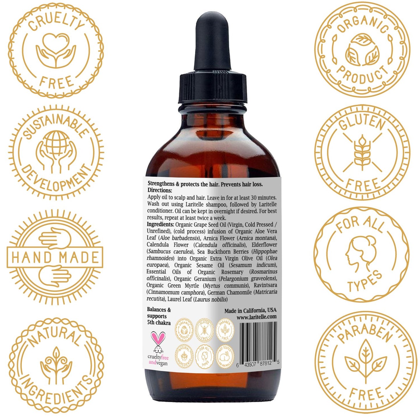 Organic Hair Loss Prevention for Men & Women 4 oz | Prevents Hair Loss, Promotes New Healthy Hair Growth & Scalp Health | Chamomile, Calendula, Arnica, Rosemary, Geranium | GMO-free. Vegan