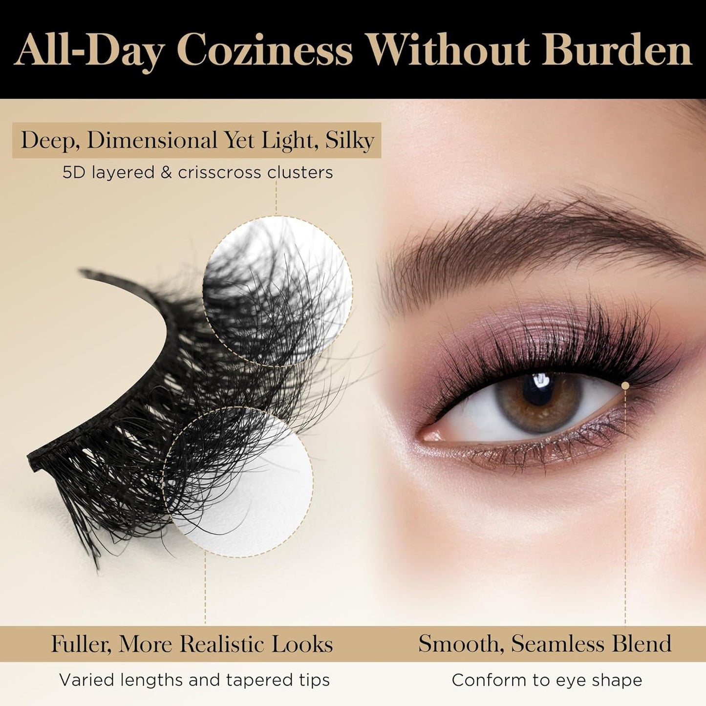 Bepholan Fales Eyelashes Natural Look Mink Fake Eyelashes 3-Pack Soft Band Cat Eye Lashes Manga Eyelashes Fluffy,XMZ208