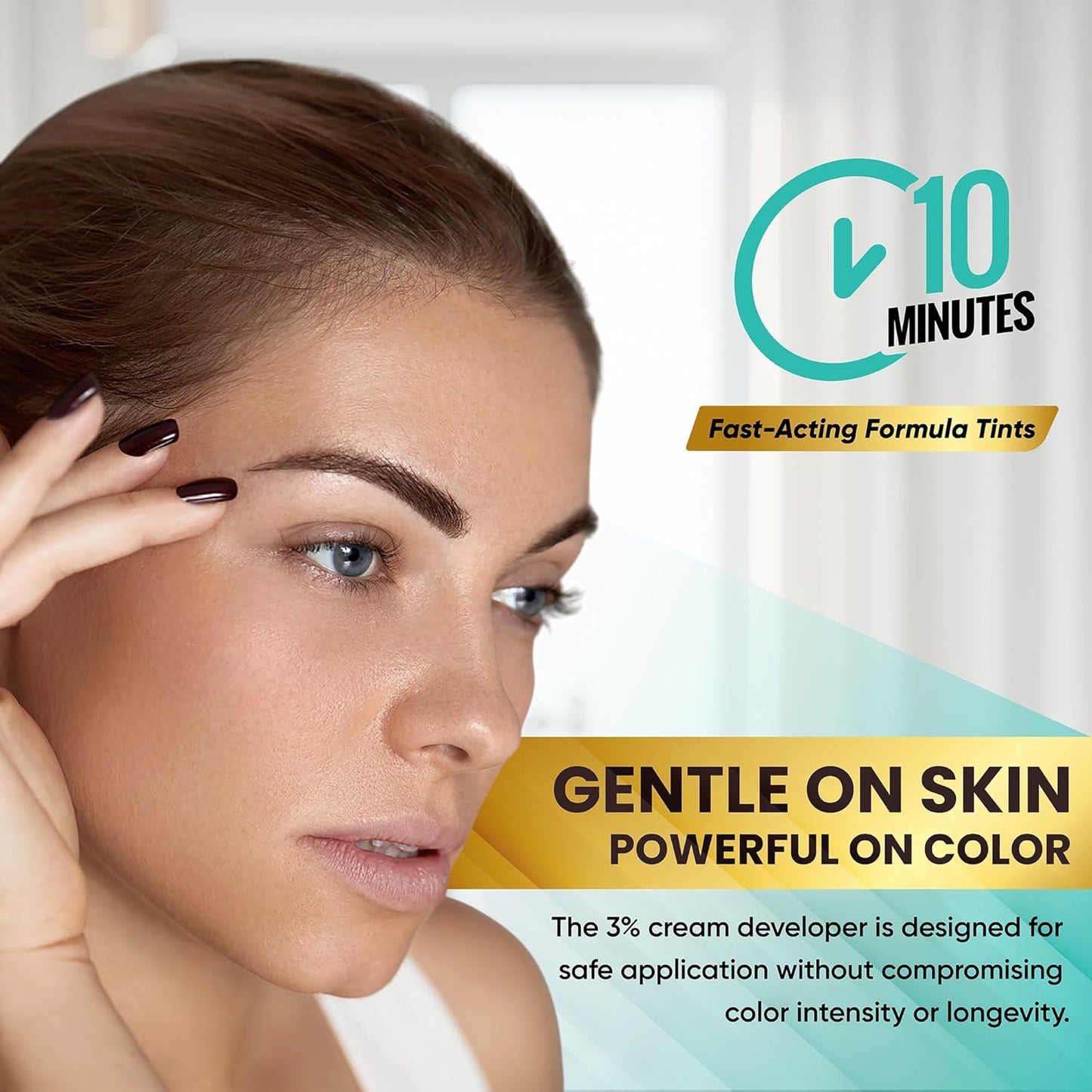 Professional Tint Kit Semi-Permanent 40 Applications Lasts 4-6 Weeks Spot Coloring Set Waterproof (Medium Brown, 25 ML)