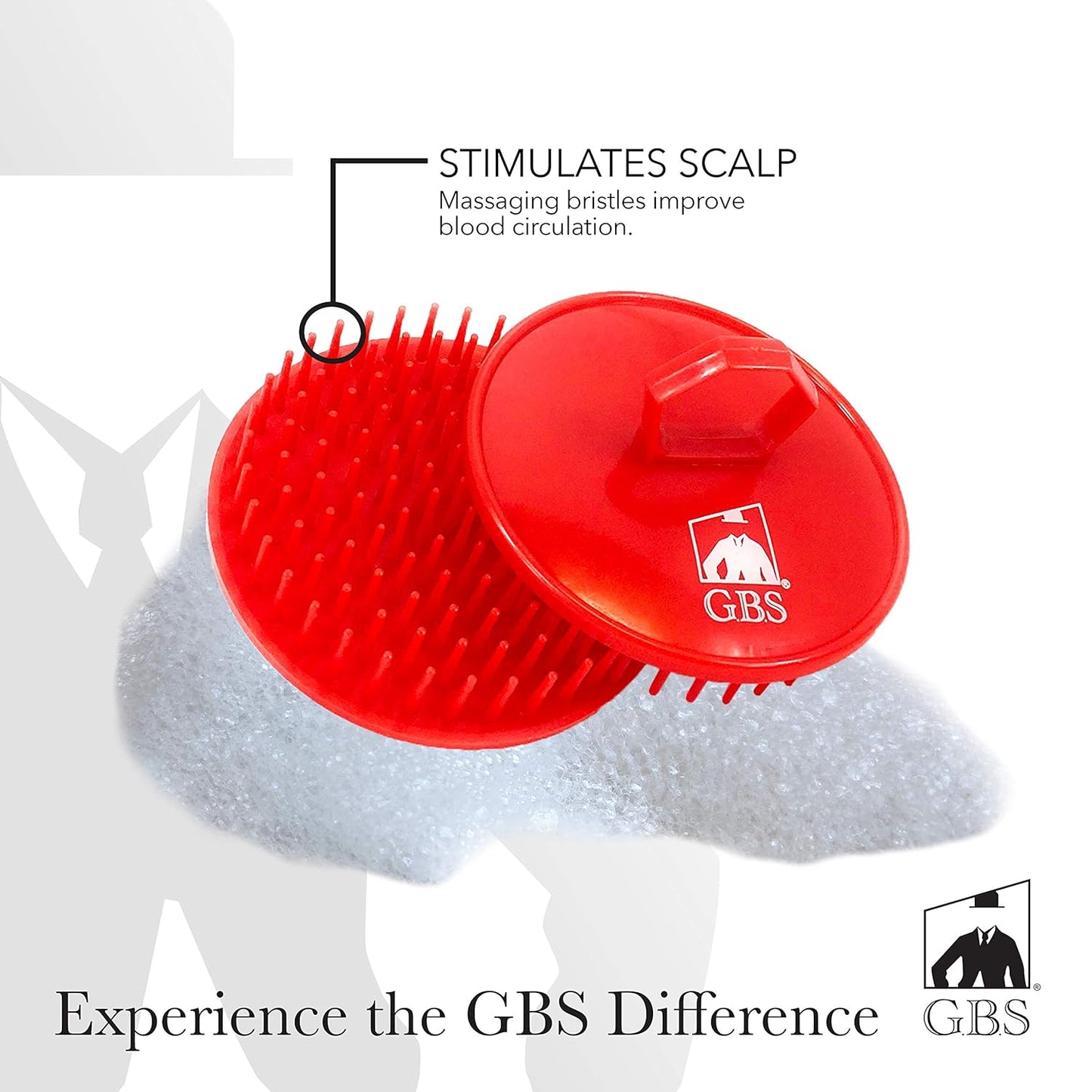 G.B.S Shampoo Scalp Massage Brush #100 3 Pack - Red, Blue & Black - Scalp Scrubber, Exfoliating Hair - Dandruff Removals Relaxation Travel Friendly (Durable Material)