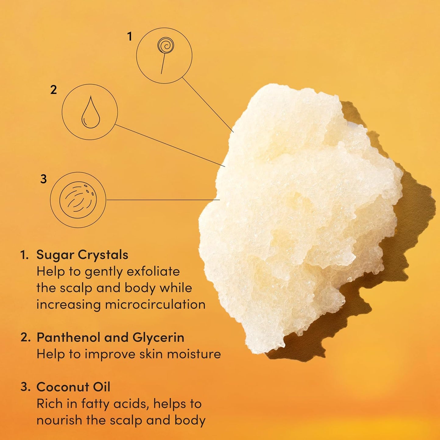 OUAI Scalp & Body Scrub, St. Barts - Exfoliating Body Scrub with Sugar & Coconut Oil Blend for Smooth, Moisturized Skin - Gentle Scalp Exfoliator for Removing Product Build Up (8.8 Oz)