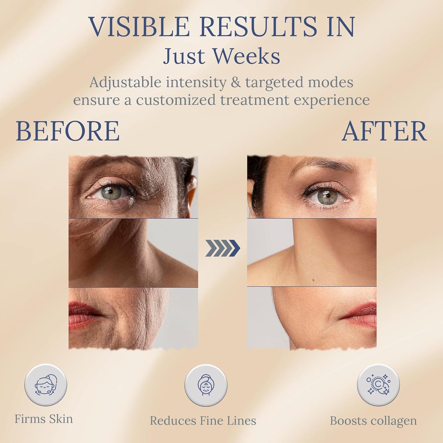 Skin Firming Facial Massager, 6-in-1 Beauty Device for Home Use, 5-Level Skin Rejuvenation and Toning Tool for a Radiant Glow