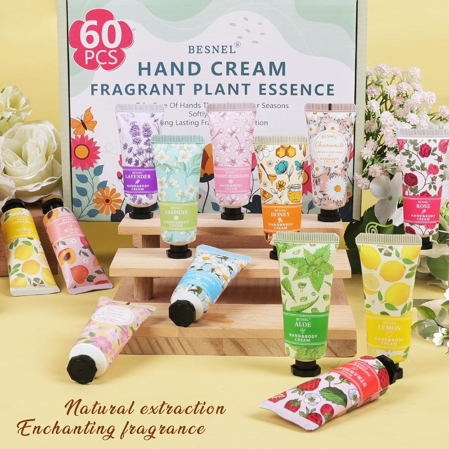 60 Pack Hand Cream Gifts Set For Women, Mini Hand Lotion Travel Size in Bulk for Dry Cracked Hands, Graduation Gifts, End of Year Teacher Appreciation Gifts, Thanksgiving Gifts, Party Favors