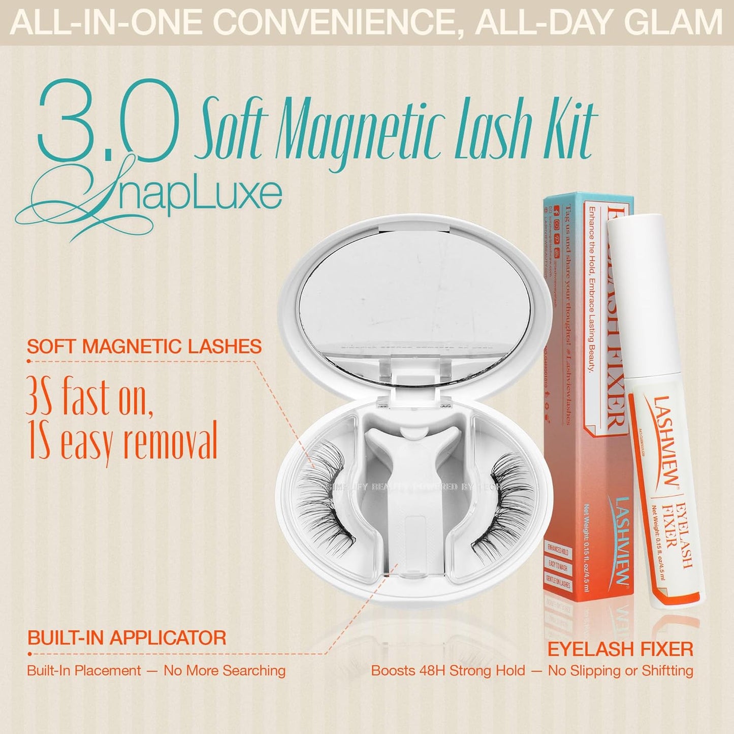 LASHVIEW Upgrade Magnetic Eyelashes with Applicator Soft Magnetic Eyelashes Natural Look Reusable No Glue Needed Easy to Wear and Remove (YT14)