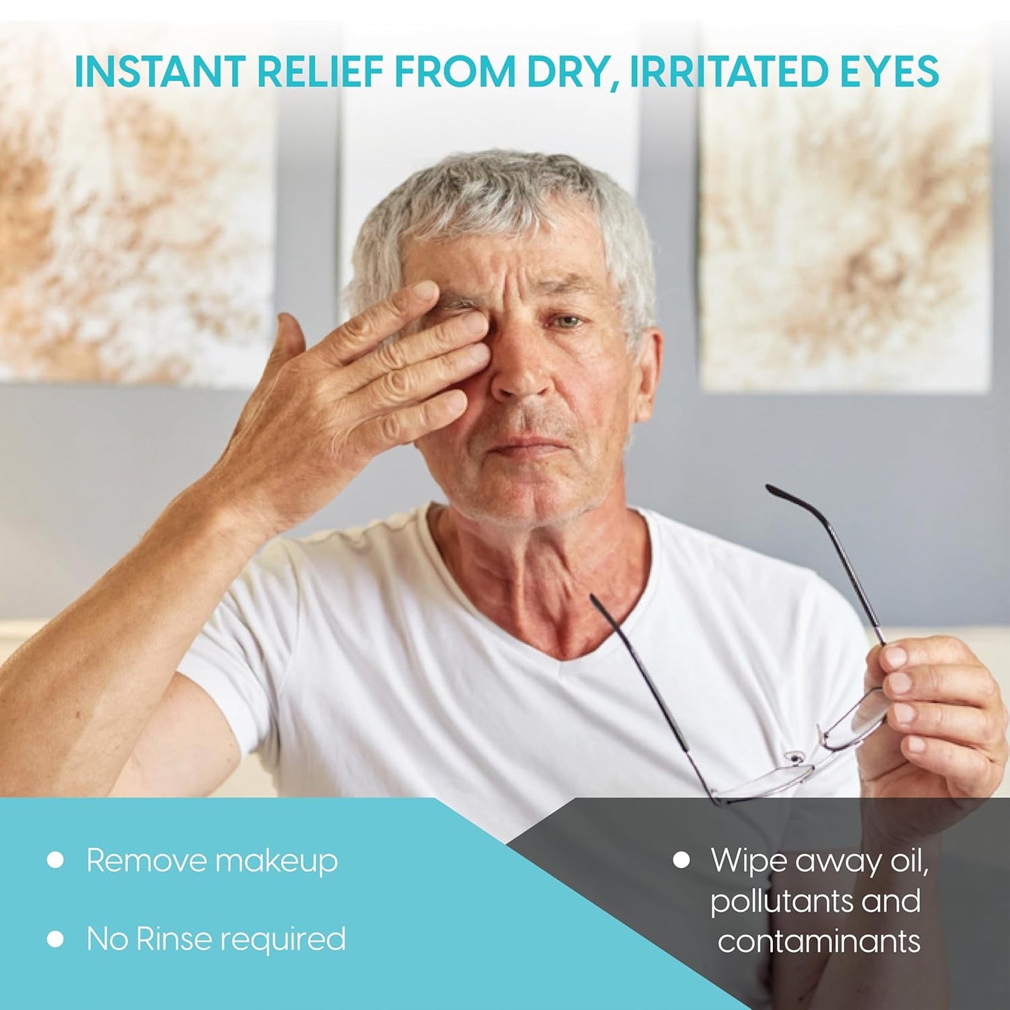 Clear C Eyelid Wipes Pre-Moistened for Dry Eyes – Rinse Free Eye Lid Cleaning Wipes – Individually Wrapped Travel Eye Wipes, 3 Boxes of 30