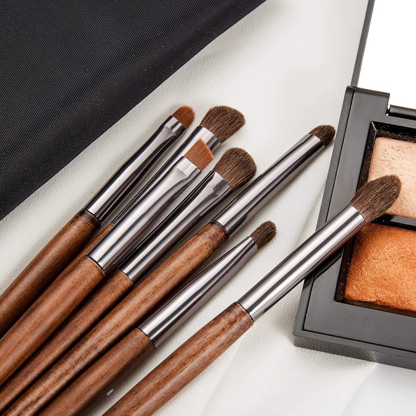 Natural Pony Hair Eye Shadow Brush Set, Small Eyeshadow Brushes Set, Eye Makeup Brushes Set Professional, Small Nose Contour Brush, Angled Eyeshadow Brush, Eyeshadow Blending Brushes