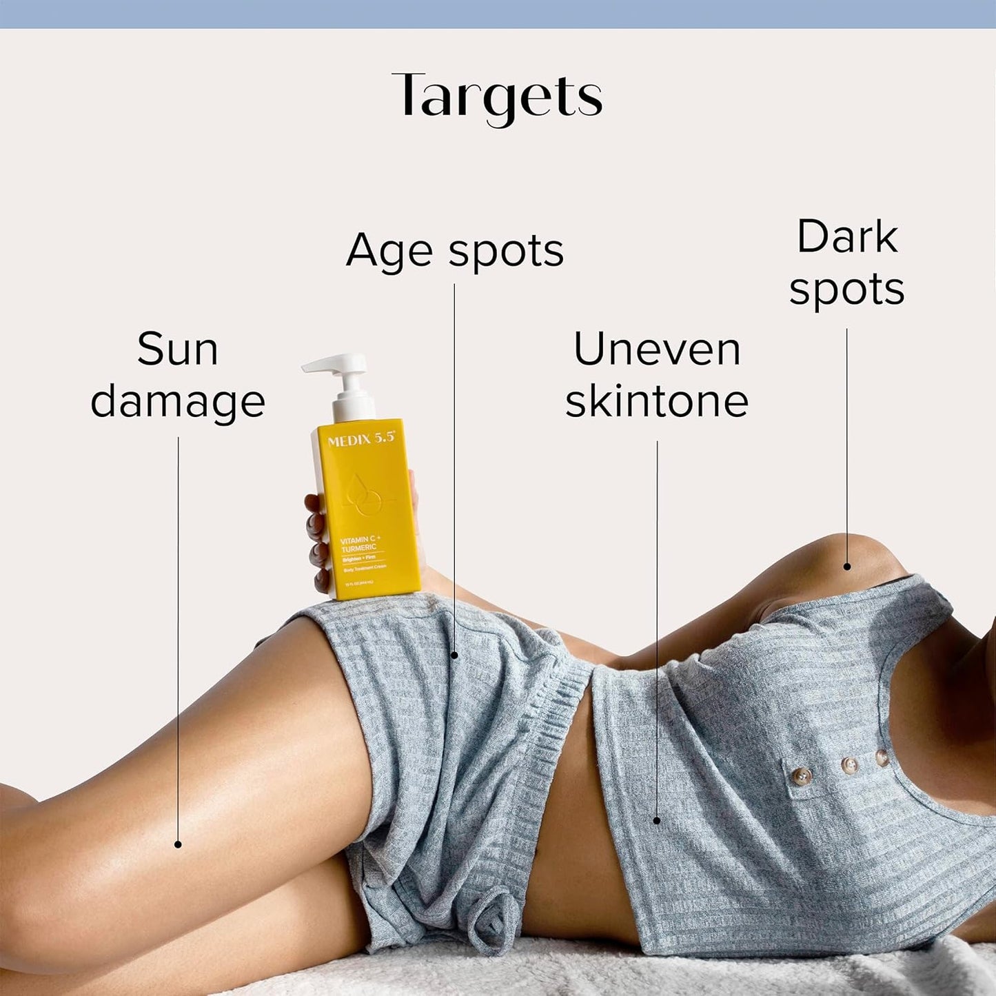 MEDIX 5.5 Exfoliating AHA Glycolic Acid Face & Body Scrub Cleanser + Vitamin C Moisturizing Body Cream Lotion Skin Care 2PC Set | Alpha Hydroxy Acid & Lactic Acid Foaming Body Wash & Face Wash, 2-PC