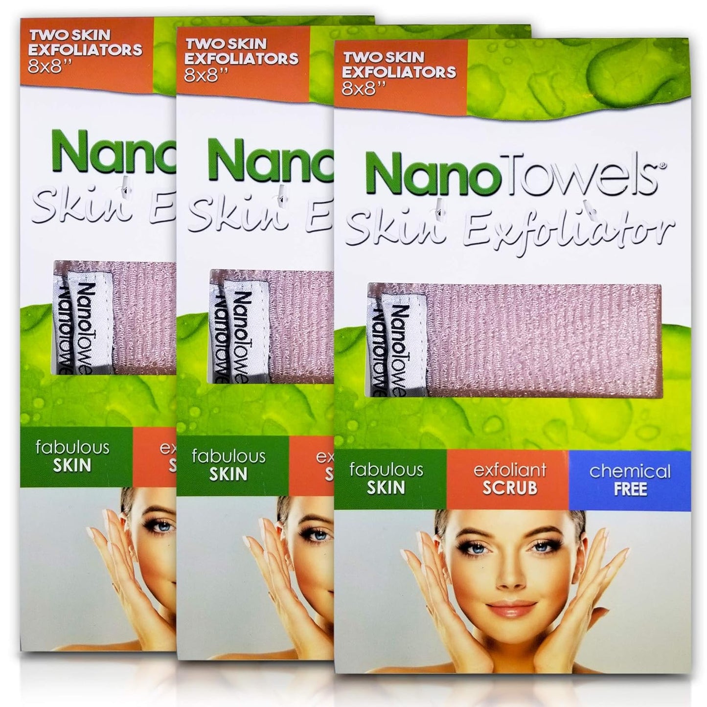 Nano Towels Skin Exfoliating Cleanser | Personal Microdermabrasion Face Wash, Pore Toner & Body Scrub Cloth | Chemical Free Dead Skin and Blackhead Remover. Korean Skin Care Secret | 6 Exfoliators