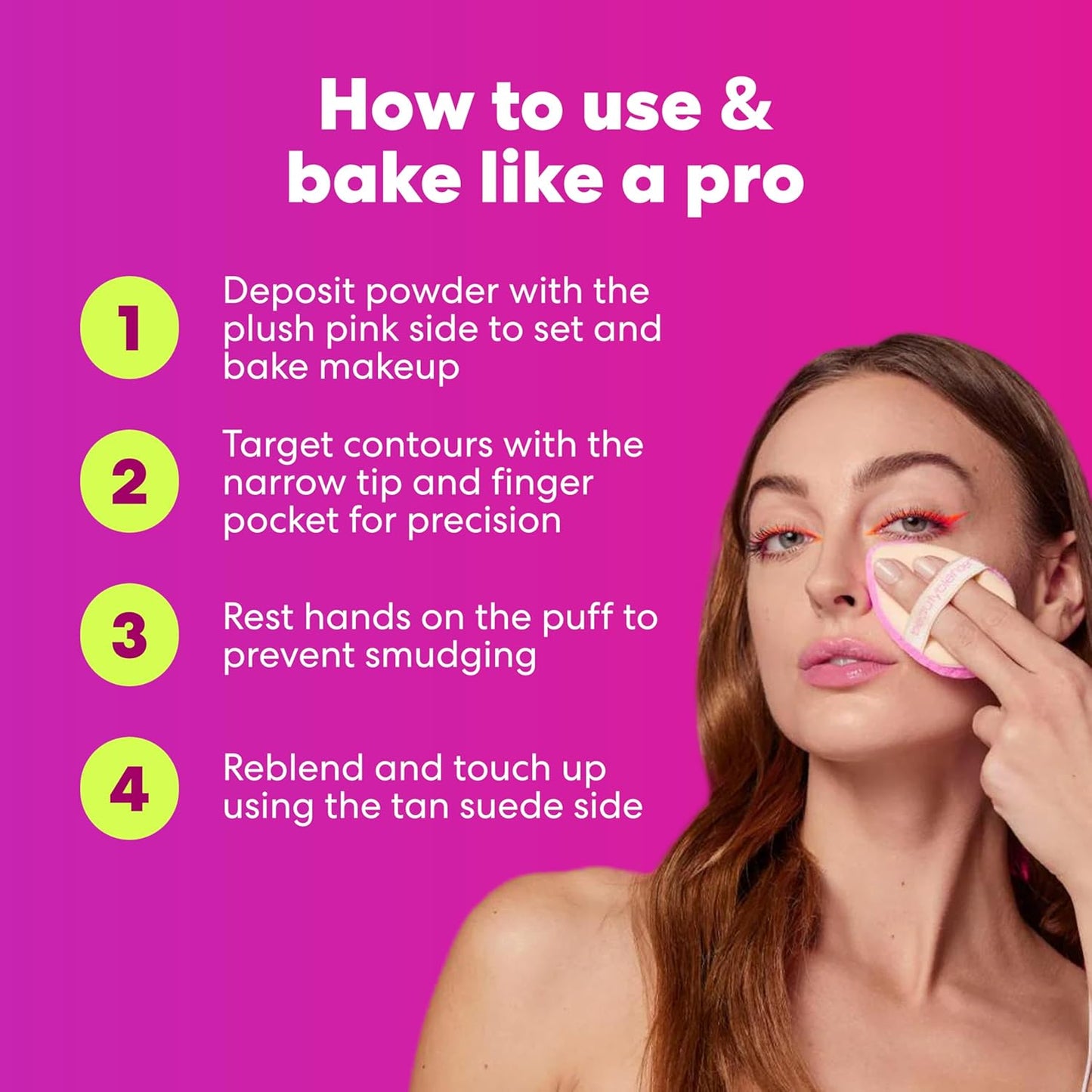 Beautyblender® | Pocket Puff™ Dual-Sided Beauty Blender Powder Puff for Setting and Baking, Reusable, Washable