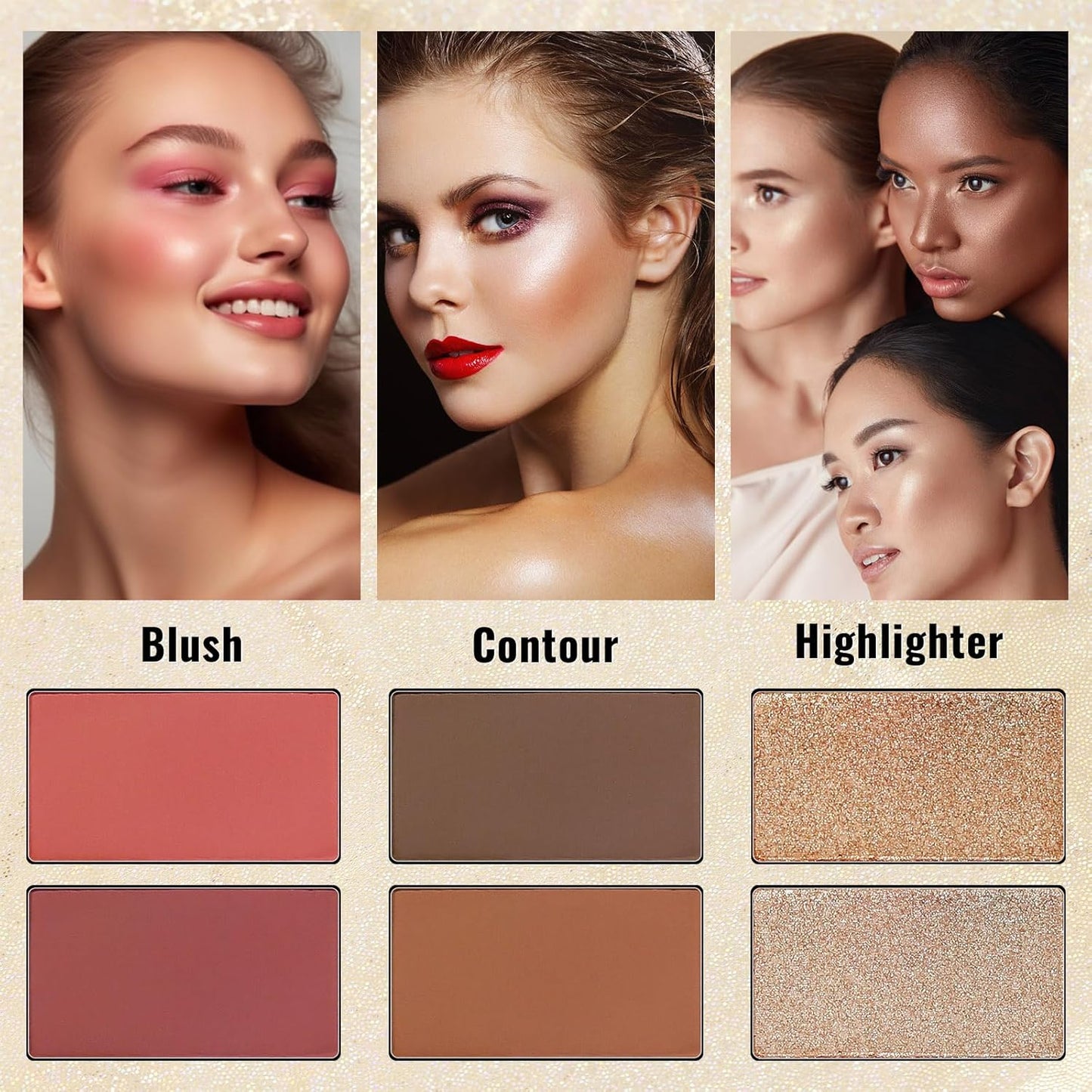 UCANBE Eyeshadow Makeup Palette 86 Colors, Matte Black Grey Silver Smokey Goth Eye Shadows+Chunky Pressed Glitters+Bright Colorful Neon Shades+Rosy Rusty Neutrals for Every Day & Halloween Make Up