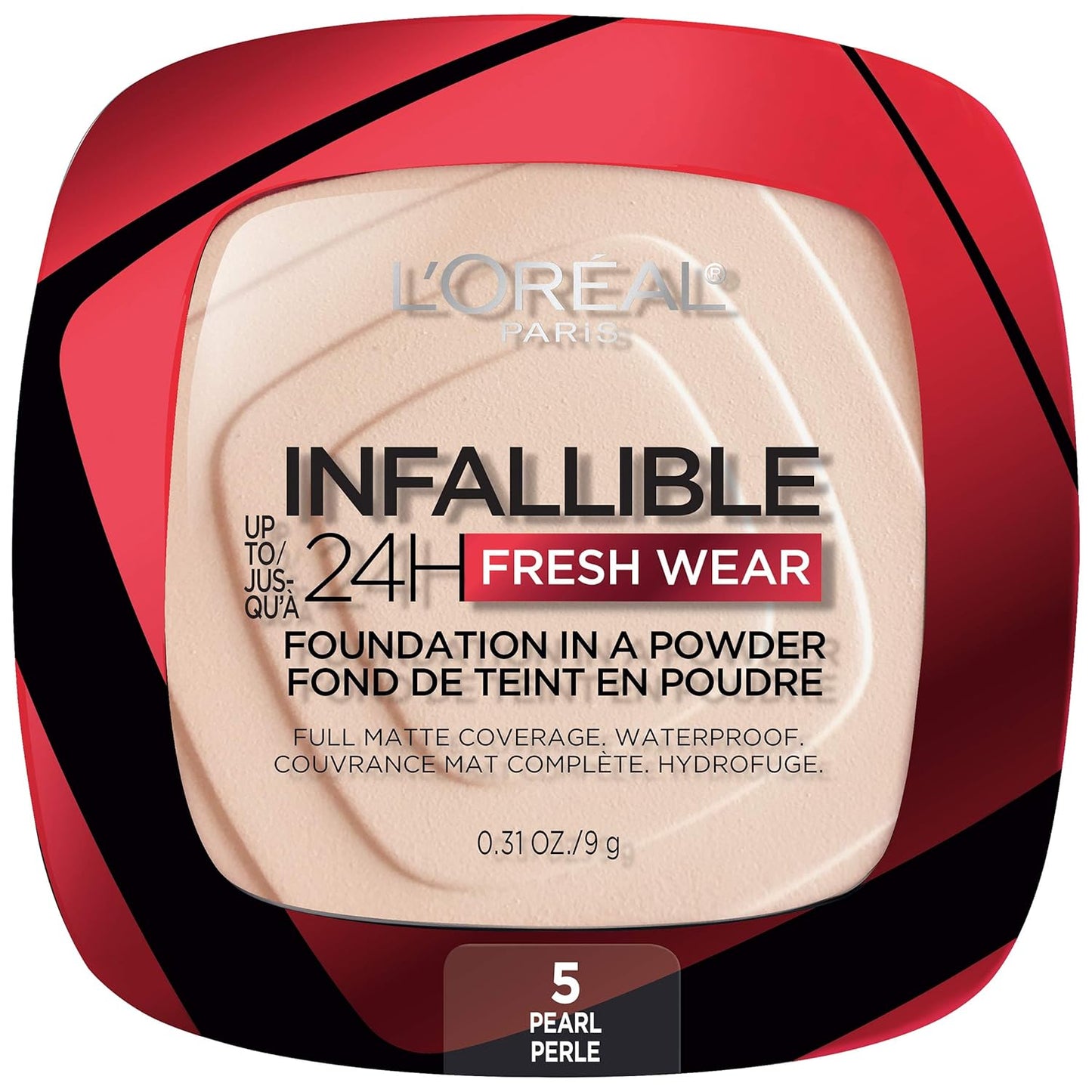L'Oreal Paris Makeup Infallible Fresh Wear Foundation in a Powder, Up to 24H Wear, Waterproof, Pearl, 0.31 oz.