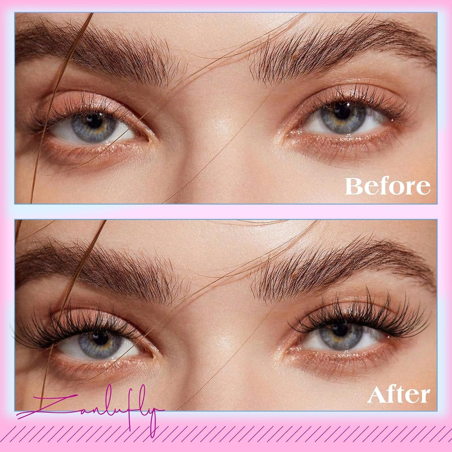 Self Adhesive Eyelashes Natural Self Adhesive Lash Clusters Pre glued Eyelash Clusters zanlufly No Glue Needed Lashes Wispy C-curly Cluster Eyelash extensions 10-16MM Individual Lashes